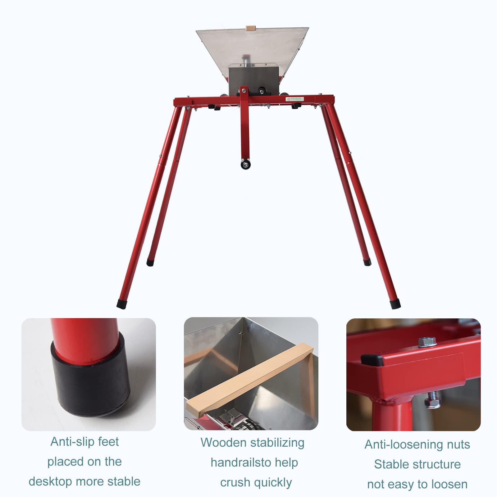 Premium Solid Wood Fruit Wine Press - 3.17 Gallon (12L) Apple Cider Crusher with T-Handle & Stand - Manual Juice Extractor for Grapes, Berries, Apples - Perfect for Home Brewing, Winemaking & DIY Cider Making