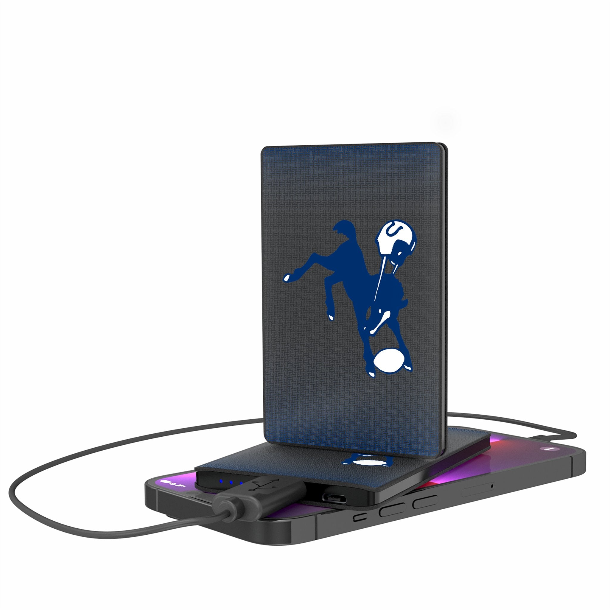 Baltimore Colts 1946 Historic Collection Linen 2500mAh Credit Card Power Bank - Portable Charger for Travel, Business & Emergency Power Backup