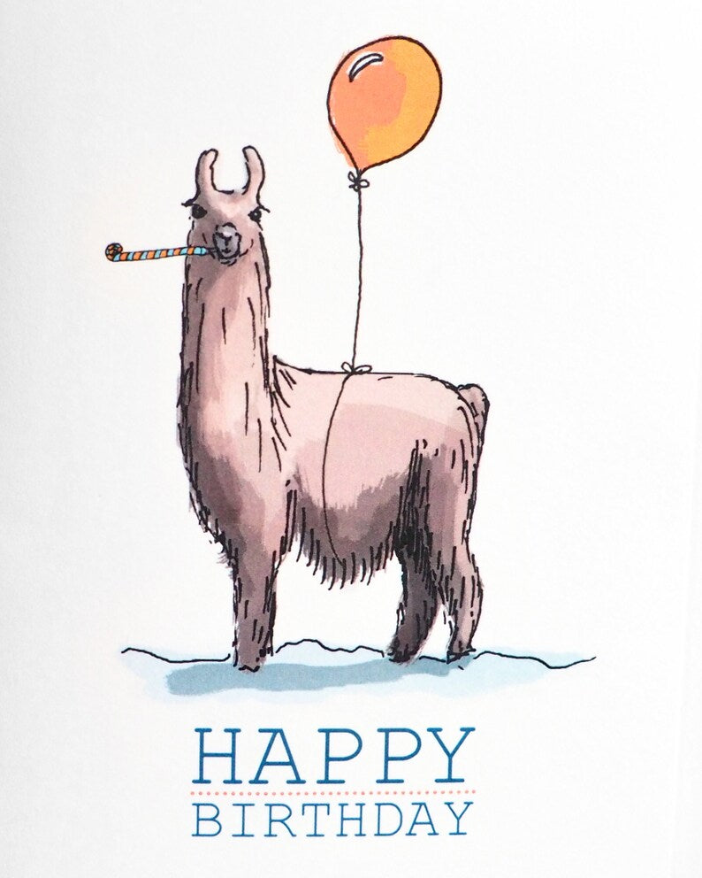 Happy Birthday Llama Greeting Card - Cute Animal Birthday Card for Friends & Family - Perfect for Birthdays, Celebrations & Special Occasions
