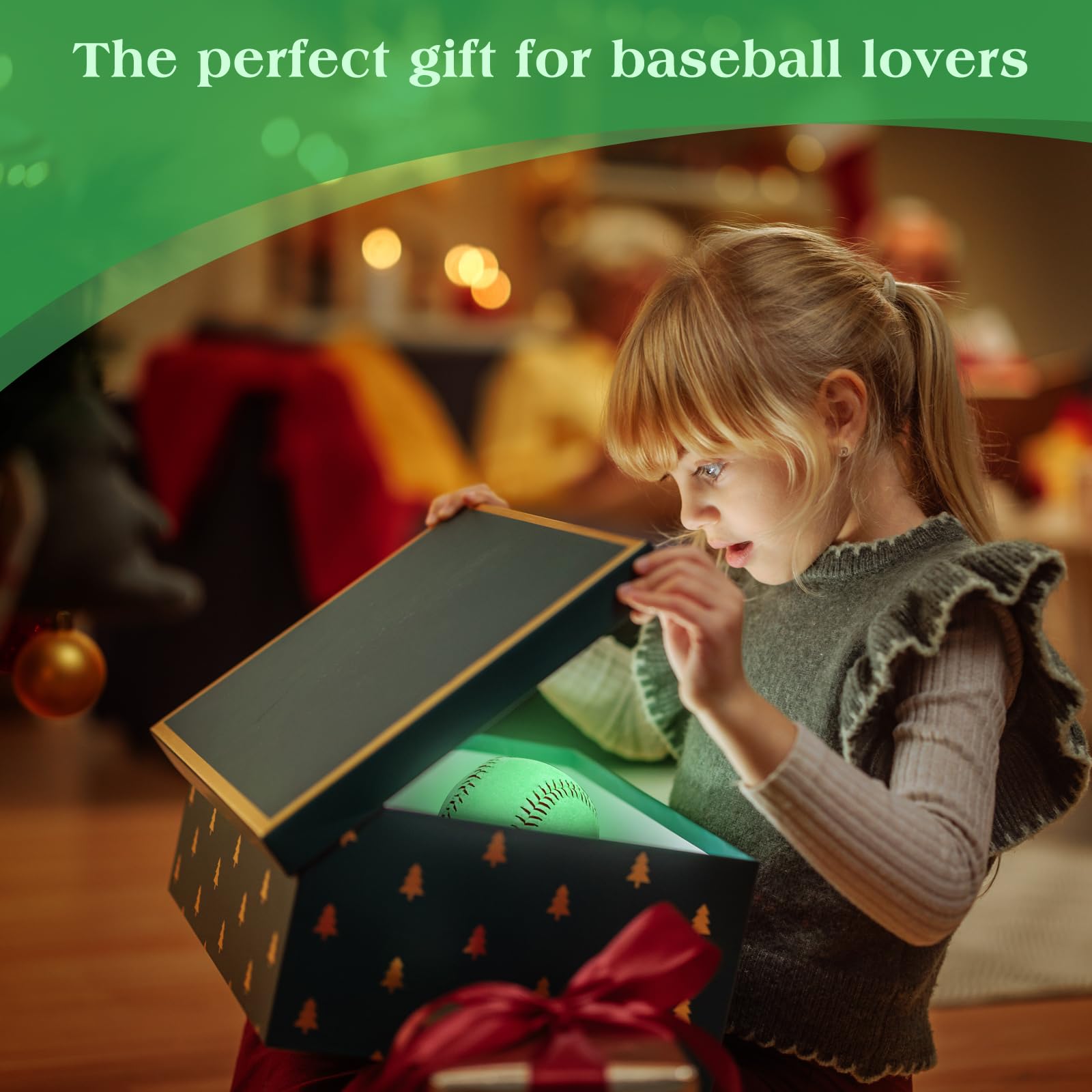 Glow in The Dark Baseball for Night Games - Official Size & Weight for Kids, Adults & Baseball Fans - Perfect for Backyard, Park & Nighttime Practice
