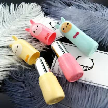 Best Cartoon Fruit Flavored Lip Balm Set of 3 - Hydrating & Moisturizing Lip Care for Kids & Adults - Perfect for School, Travel & Daily Use
