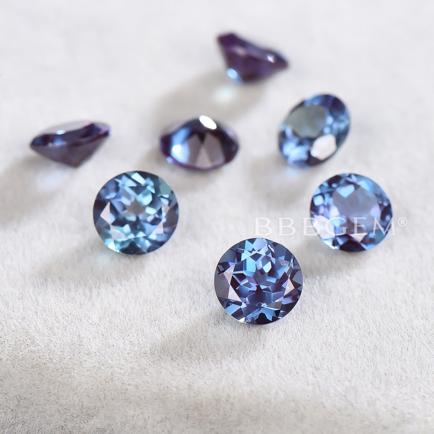 Wholesale Round Cut Alexandrite Gemstone | Faceted Color Changing Stone for Jewelry Making & Engagement Rings