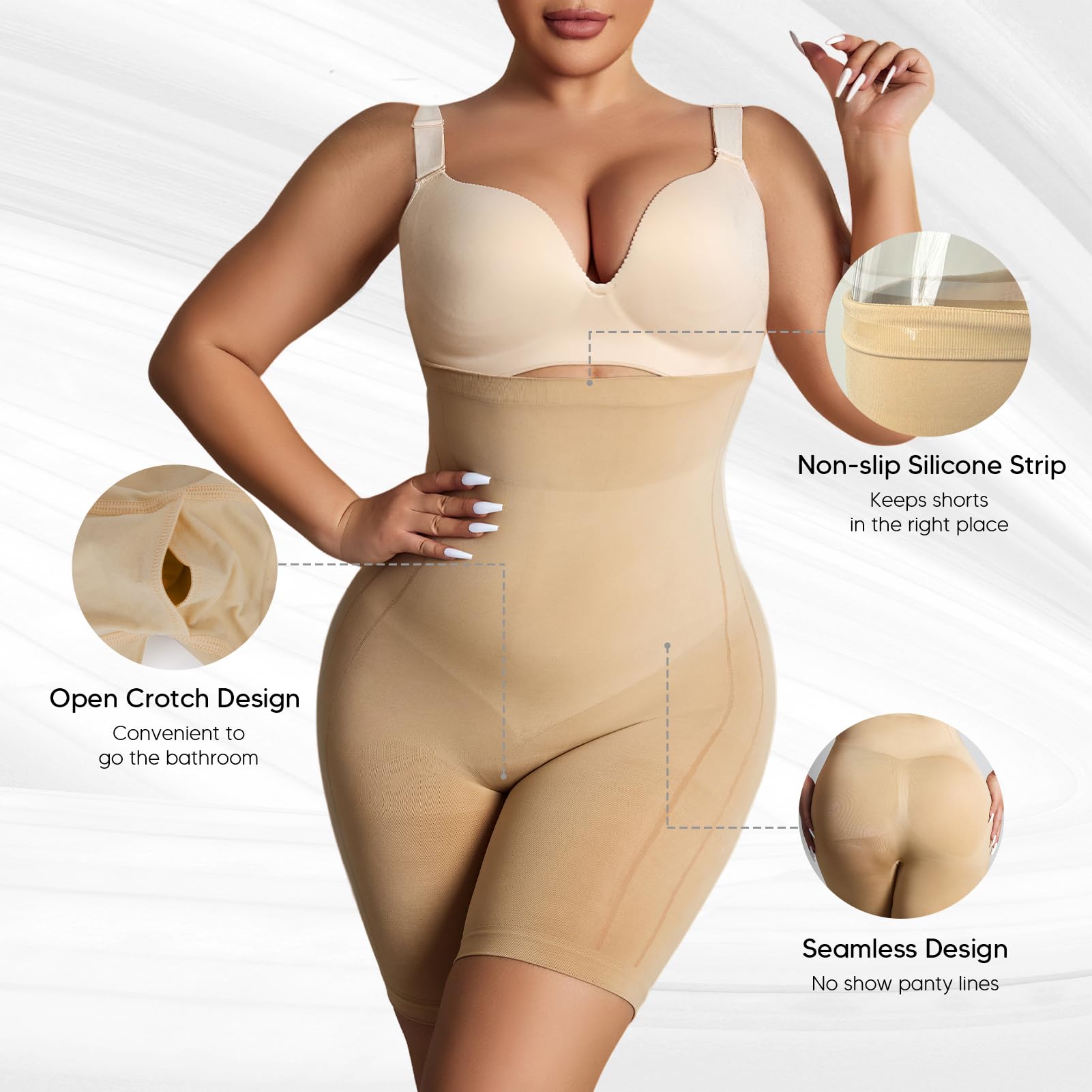 Best Tummy Control Shapewear for Women - High Waisted Body Shaper Shorts with Butt Lifting & Thigh Slimming - Perfect for Dresses, Workouts, and Everyday Comfort