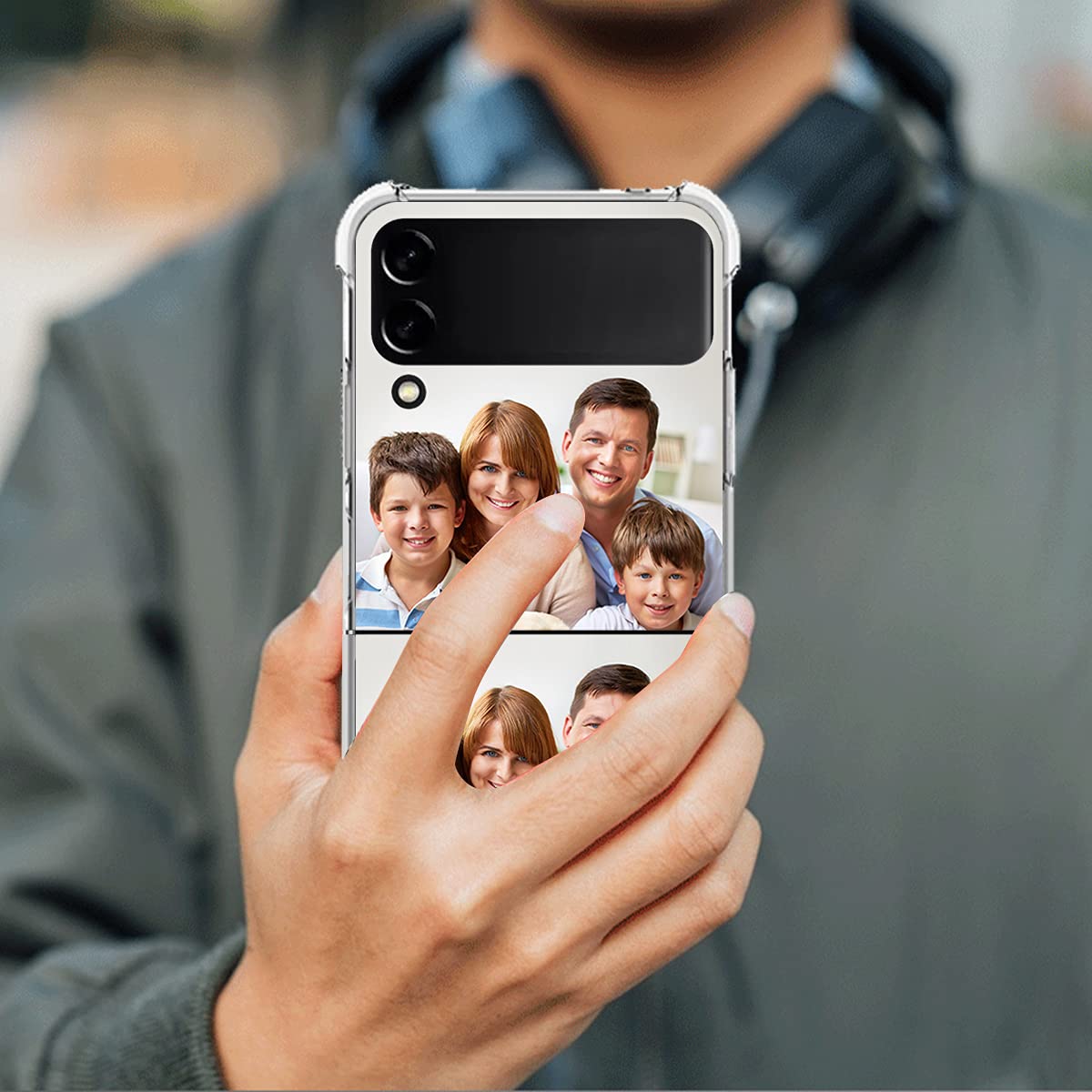 Custom Photo Case for Samsung Galaxy Z Flip 3 (Not Compatible with Z Flip 4) - Personalized Picture & Text Phone Cover with 4-Corner Airbag Shockproof Protection, Ultra Clear Soft TPU Candy Case - Perfect for Travel, Gifts & Everyday Protection