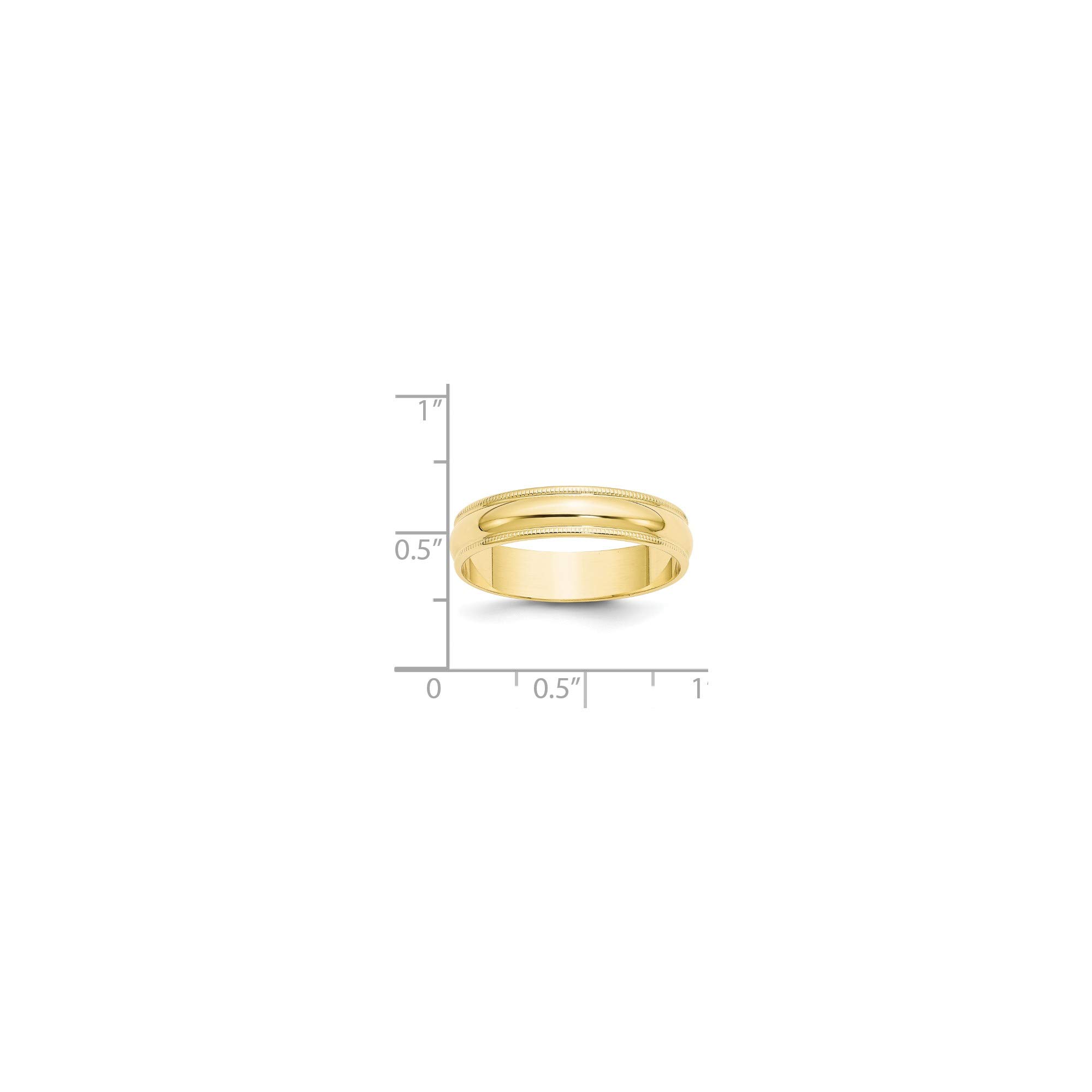 10K Yellow Gold 5mm Milgrain Wedding Band - Size 10.5 for Bridal Jewelry