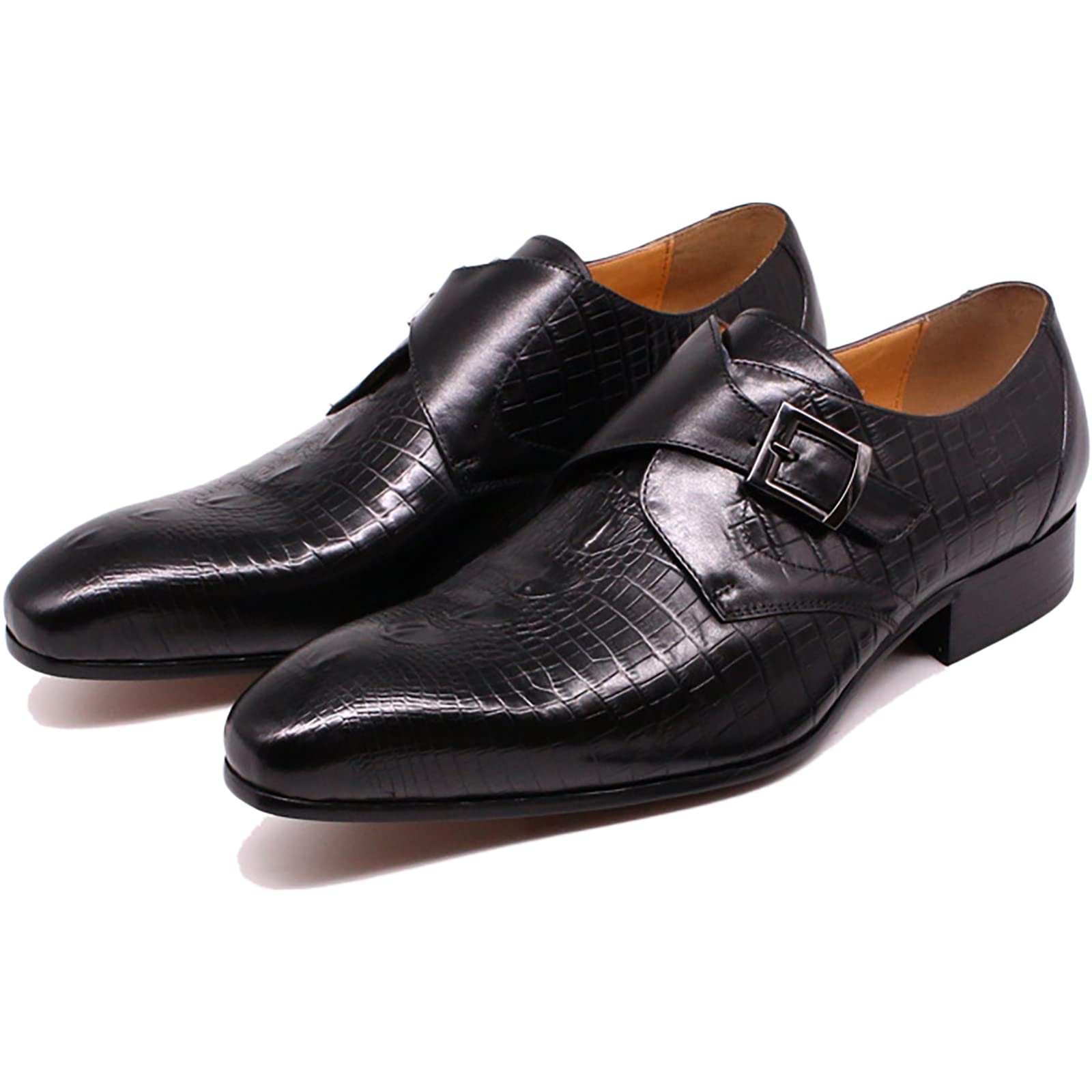 Premium Men's Classic Oxford Business Shoes - Genuine Leather Loafers, Comfortable Slip-On Monk Dress Shoes for Wedding, Office & Formal Occasions (Black, Size 43) | Ideal for Business Meetings, Corporate Events & Smart Casual Outfits