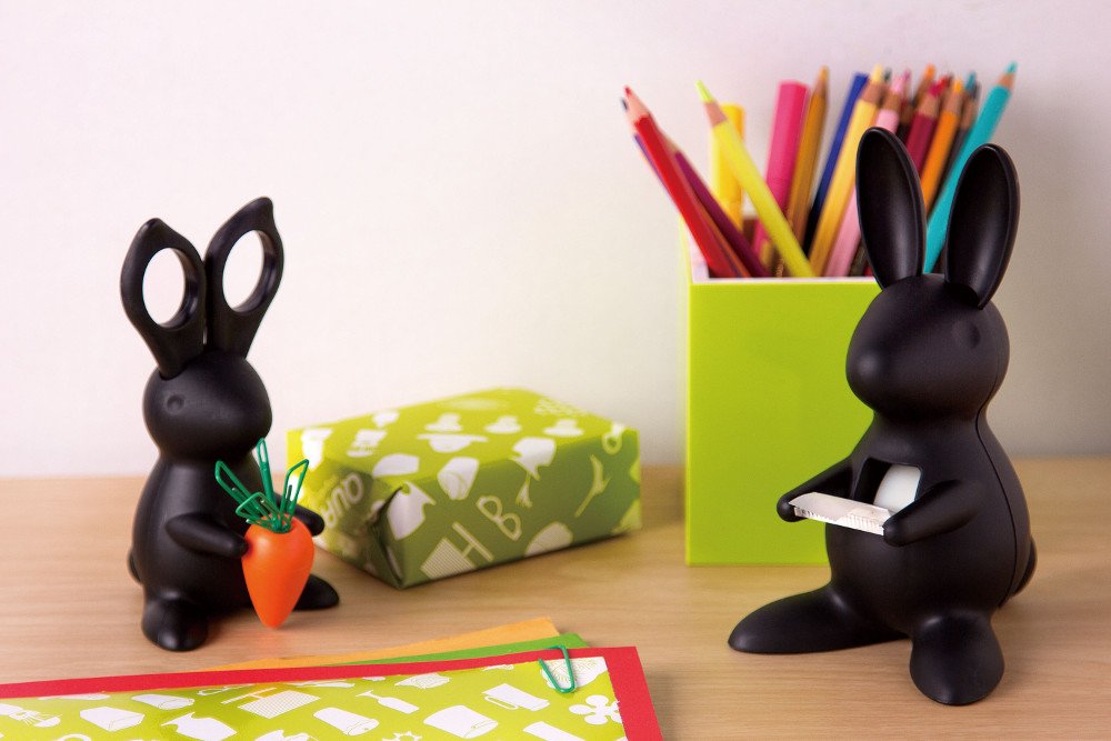 Cute Pink Bunny Desk Scissors and Clip Holder - Perfect for Office, School, and Crafting Organization