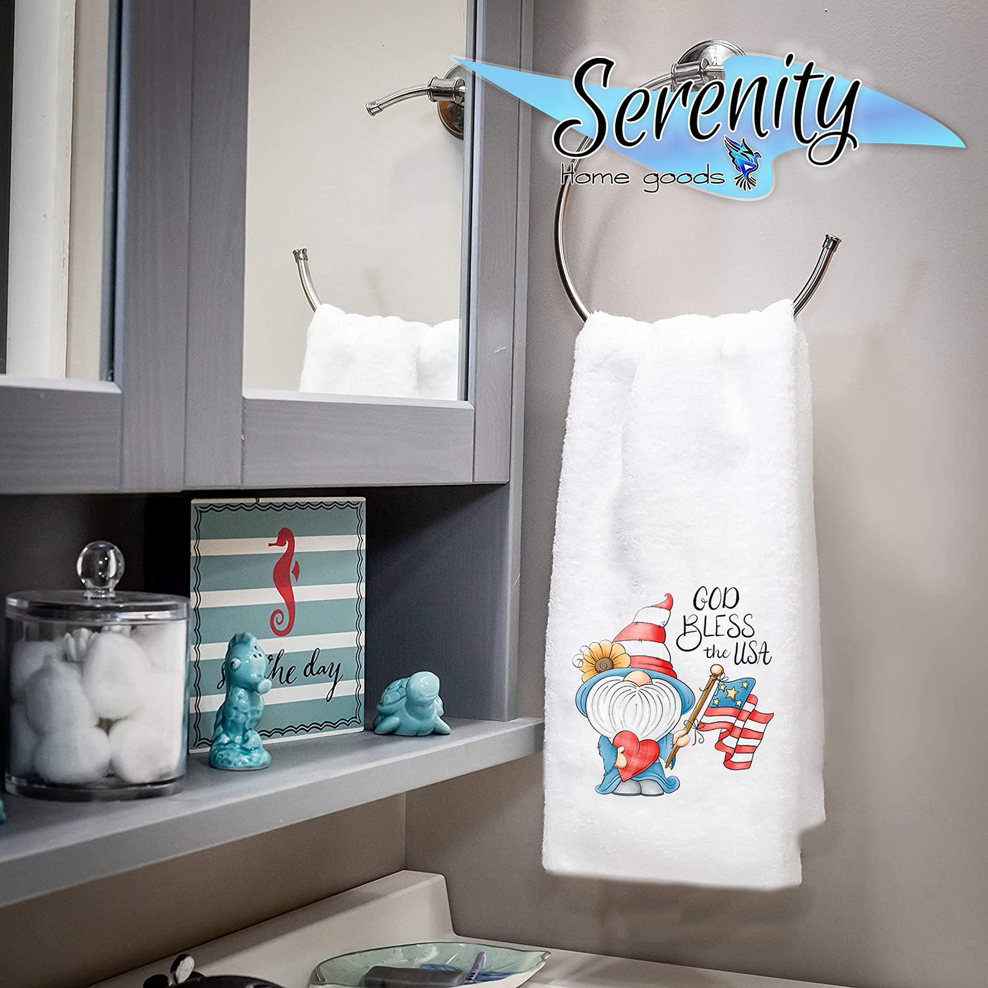 Memorial Day & 4th of July Patriotic Hand Towels - American Flag Themed Kitchen & Bath Towels for Summer Home Decor | Red White Blue Holiday Accents | Perfect for Spring, Fall & USA National Celebrations | Ideal for Gifts, Parties & Patriotic Home Styling