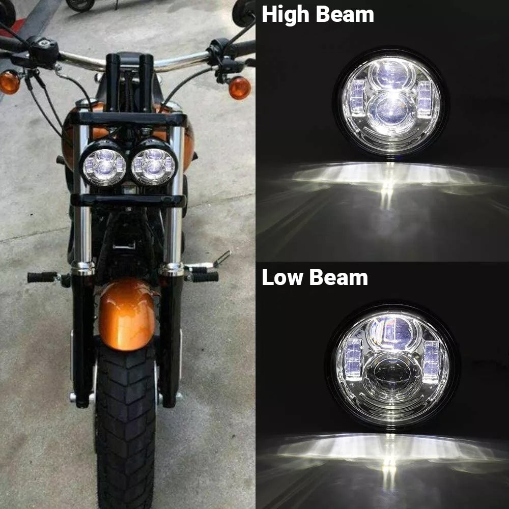 Eagle Lights Dual LED Headlight Kit for 2008-2017 Harley Davidson Fat Bob Models - High Performance Motorcycle Lighting for Night Riding & Enhanced Visibility