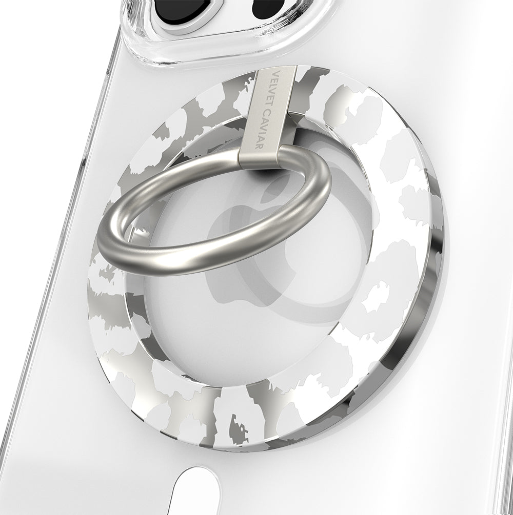 Chrome Leopard MagSafe Grip Ring - Magnetic Phone Holder for iPhone 12/13/14 Pro Max - Perfect for Car, Gym & Everyday Use