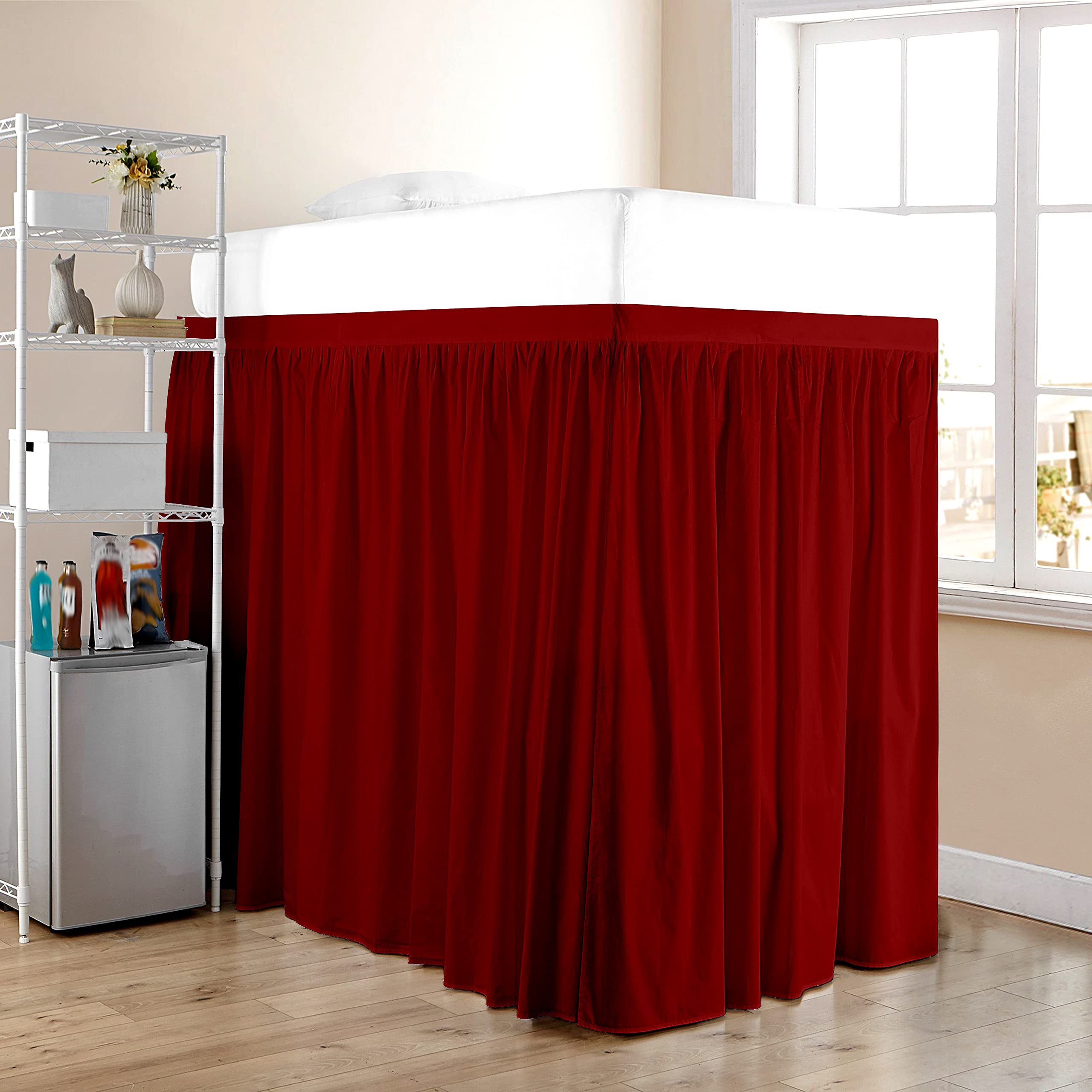 Premium 100% Egyptian Cotton 400-Thread-Count Twin XL Dorm Bed Skirt - 30