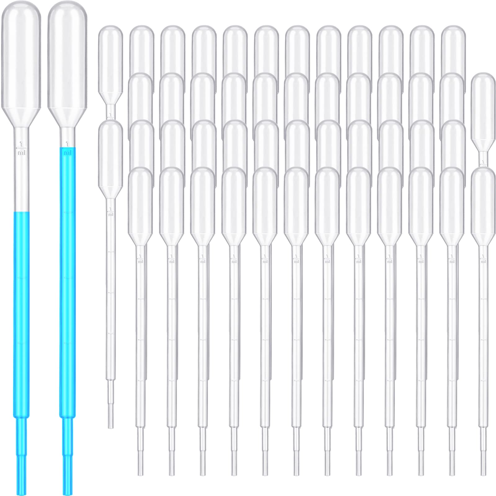 Kingdder 1000 Pcs Disposable Graduated Plastic Transfer Pipettes - 1ml for Scientific Experiments, Essential Oils, DIY Beauty & Makeup Tools | Perfect for Lab Work, Aromatherapy, Skincare Mixing & Craft Projects