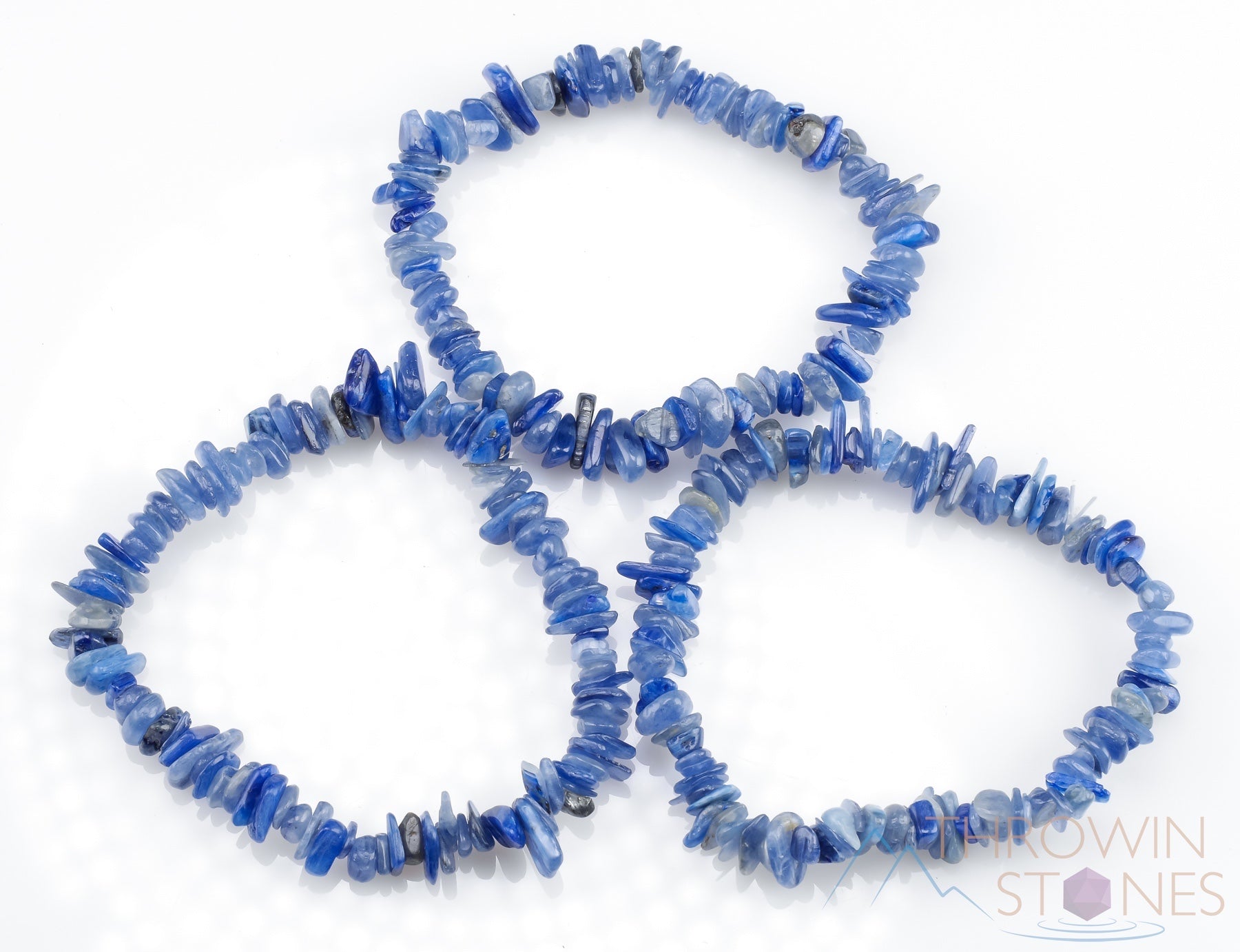 Blue Kyanite Crystal Bracelet - Handmade Healing Beaded Bracelet with Chip Beads (E1370) | Spiritual Energy, Meditation & Stress Relief Jewelry
