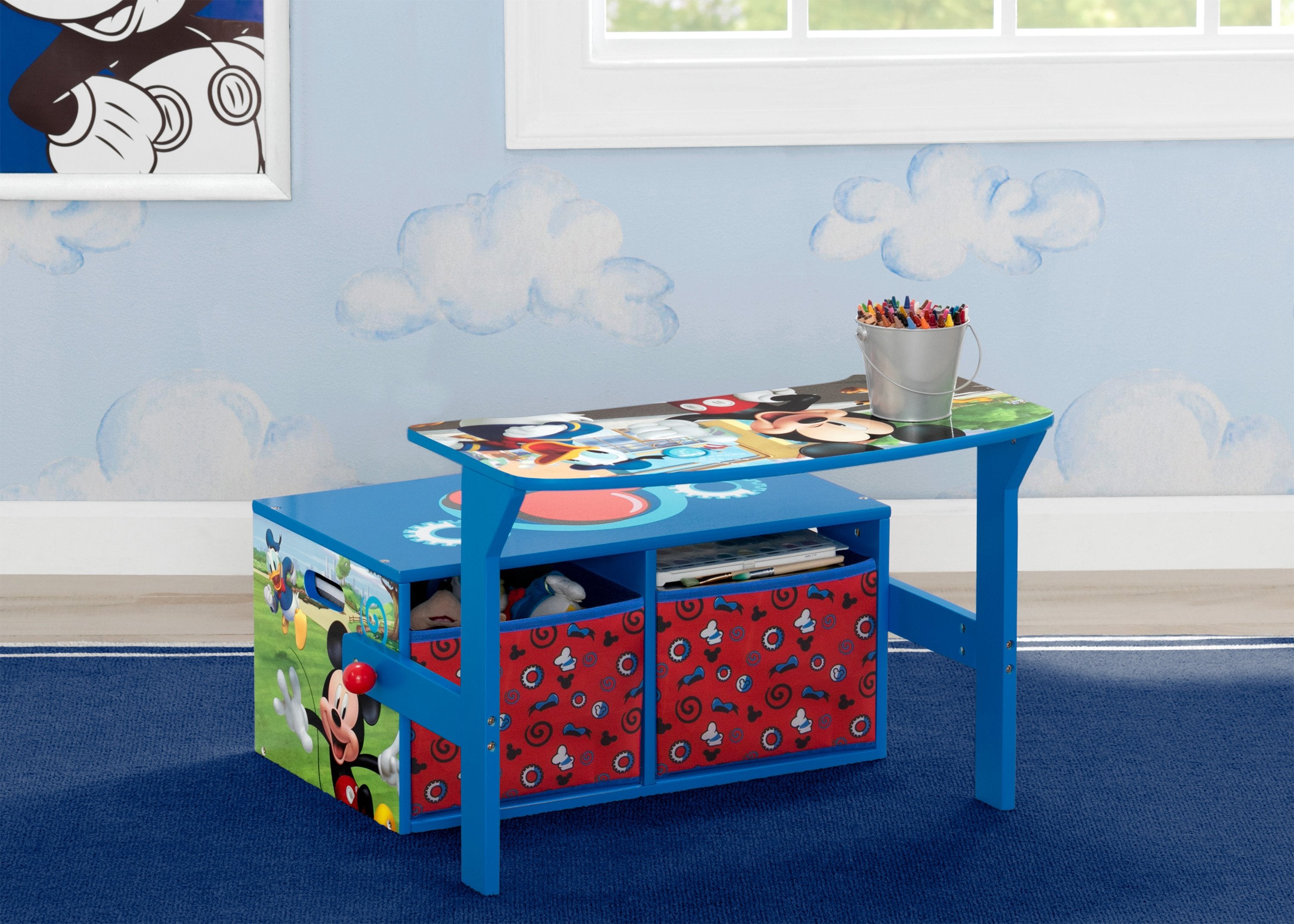 Disney Mickey Mouse Kids Activity Bench - Fun and Durable Toddler Play Table for Home, Daycare, or Classroom - Perfect for Arts, Crafts, and Learning Activities