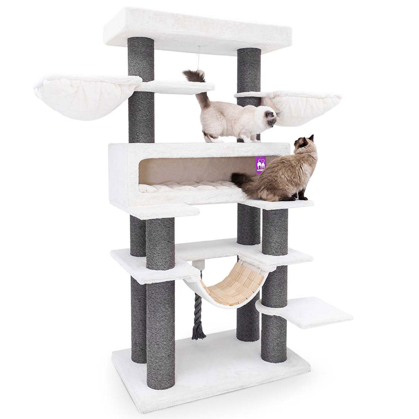 Lucky Rebels Lookout 198cm Cat Tree - Large Multi-Level Cat Tower with Scratching Posts & Perches for Indoor Cats | Perfect for Play, Rest & Climbing in Home or Apartment