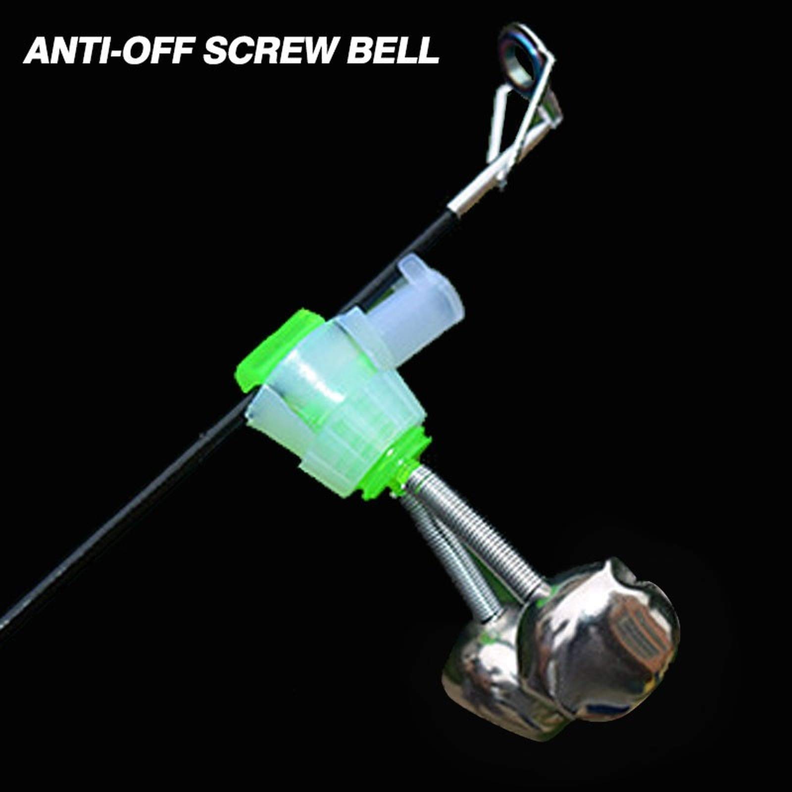 100 PCS Fishing Rod Bells - Spiral Fishing Bite Alarm with Dual Sound Alert & Twin Bells Jingle - Rod Tip Clip Clamp Ring for Freshwater & Saltwater Fishing - Portable Tackle Accessories for Ice Fishing & Shore Fishing