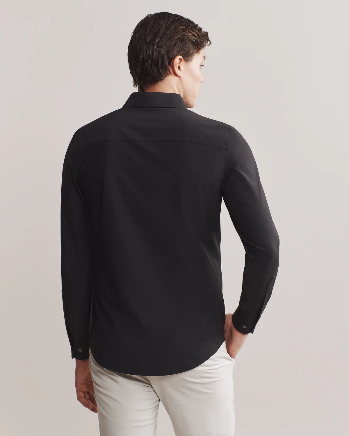 Rhone Men's Commuter Classic Fit Sport Shirt - Moisture Wicking, Breathable & Stretchable Workout Shirt for Gym, Running & Travel - Black