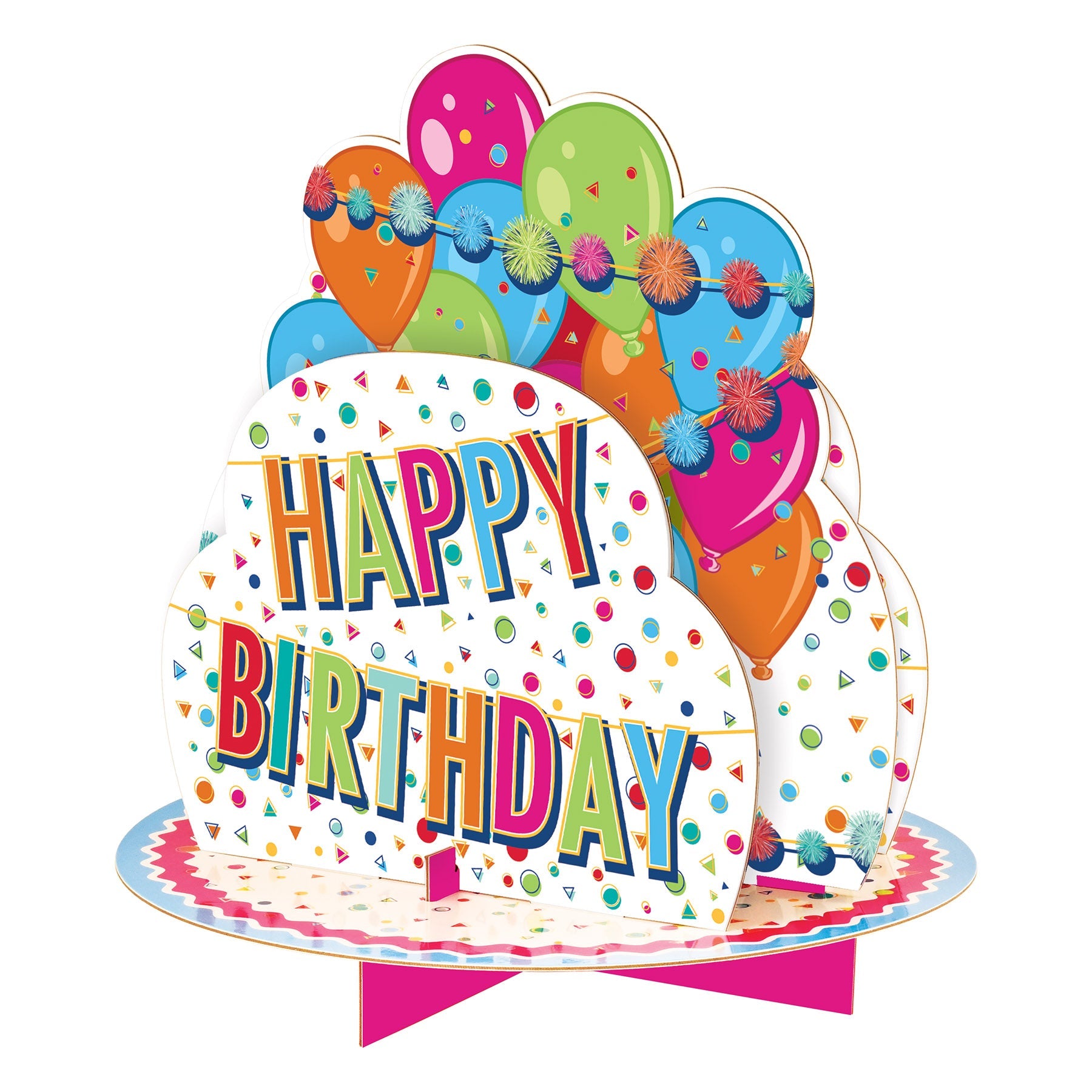 12 Pack Beistle 3D Happy Birthday Party Centerpieces - Colorful Table Decorations for Birthday Celebrations, Baby Showers & Special Events