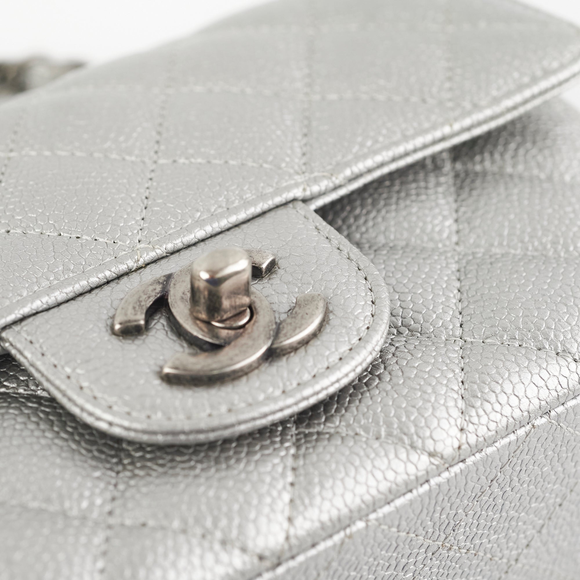 Chanel Mini Rectangular Caviar Silver Handbag - Luxury Designer Crossbody Bag for Women | Perfect for Evening Parties, Date Nights & Special Occasions
