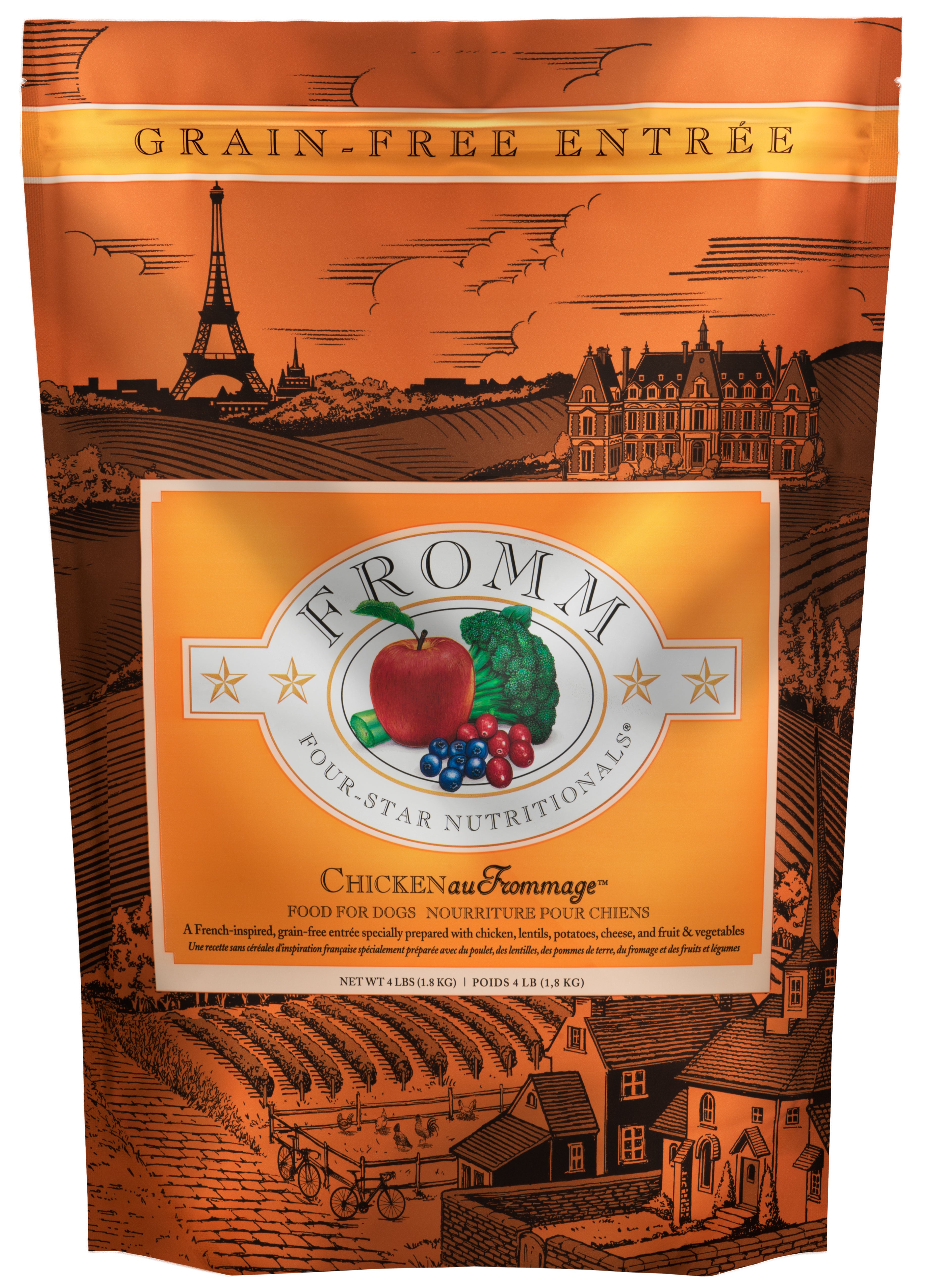 Fromm Four Star Grain-Free Dry Dog Food with Chicken & Frommage - High Protein, Natural Ingredients for Adult Dogs - Perfect for Sensitive Stomachs & Allergies