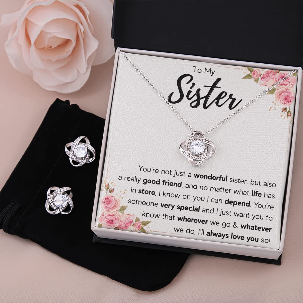 Best Sister Necklace Set for 2 - Big Sister & Little Sister Matching Jewelry Gift with Message Card & Gift Box | Birthday Present for Women | Sister Bonding Gift Idea for Special Occasions