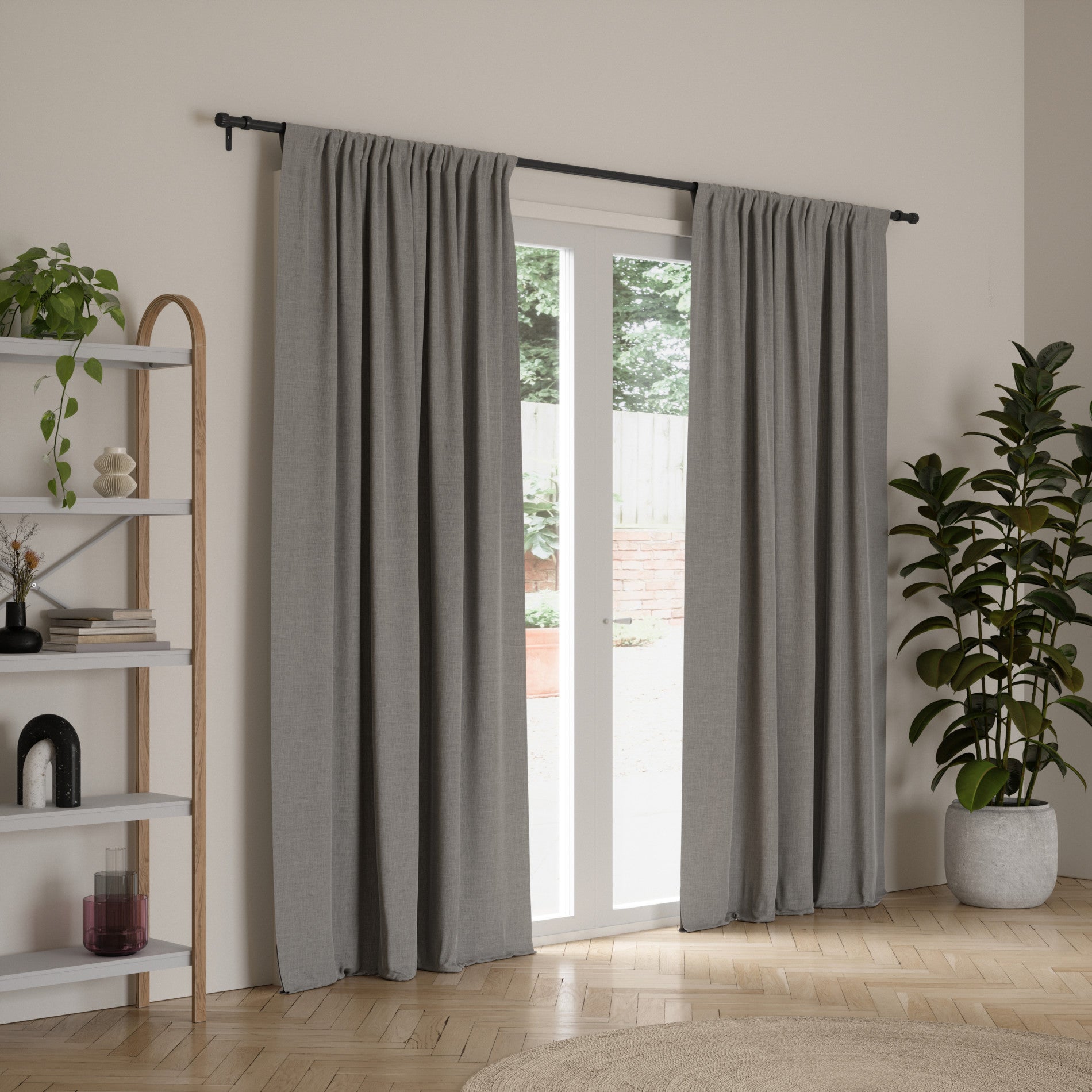 Cleo Curtain Rod - Adjustable Tension Window Curtain Rod for Home Decor, Black (28-48 inches) - Perfect for Living Room, Bedroom, and Office Windows