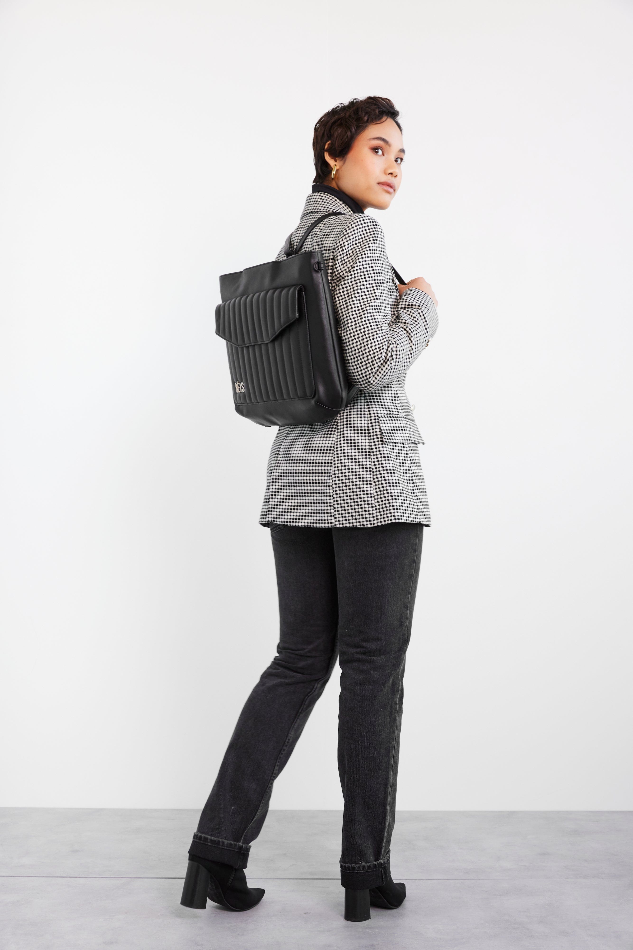 The Messenger Backpack - Stylish Black Laptop Backpack for Men & Women | Perfect for Work, Travel & School | Durable & Water-Resistant