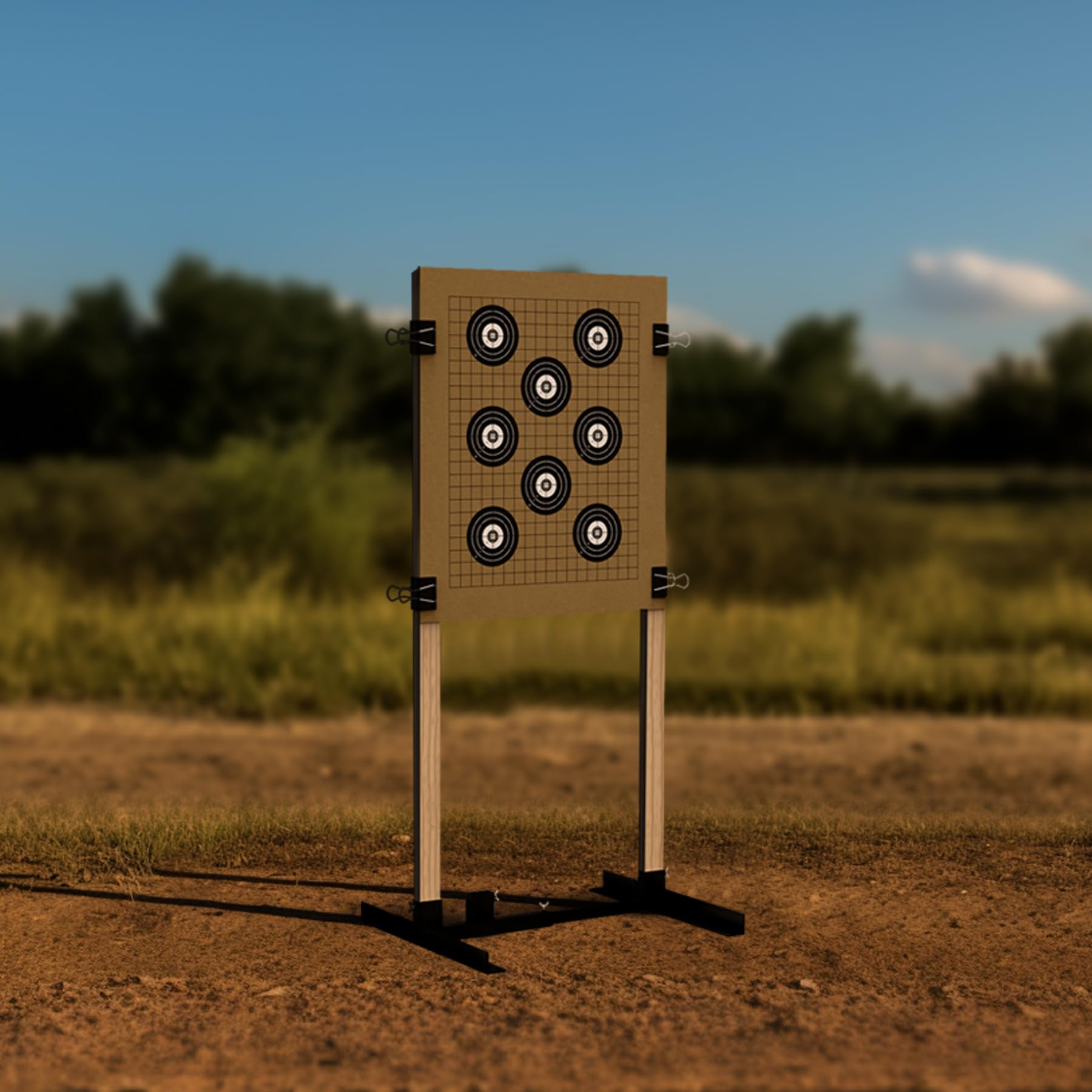 Adjustable Outdoor Shooting Target Stand - Stable Paper Target Holder for USPSA, IPSC & IDPA Practice - Perfect for Cardboard Silhouette & Paper Targets (Great for Backyard Training, Range Practice & Tactical Drills)