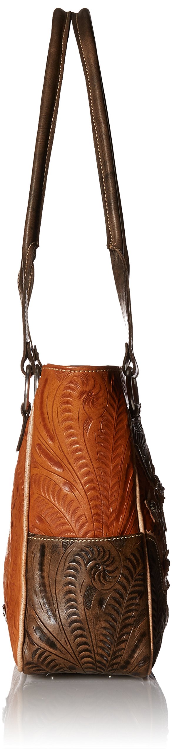 American West Leather Desert Wildflower Tote Bag - Golden Tan Crossbody Purse for Women, Boho Chic Handbag for Travel, Shopping & Everyday Use