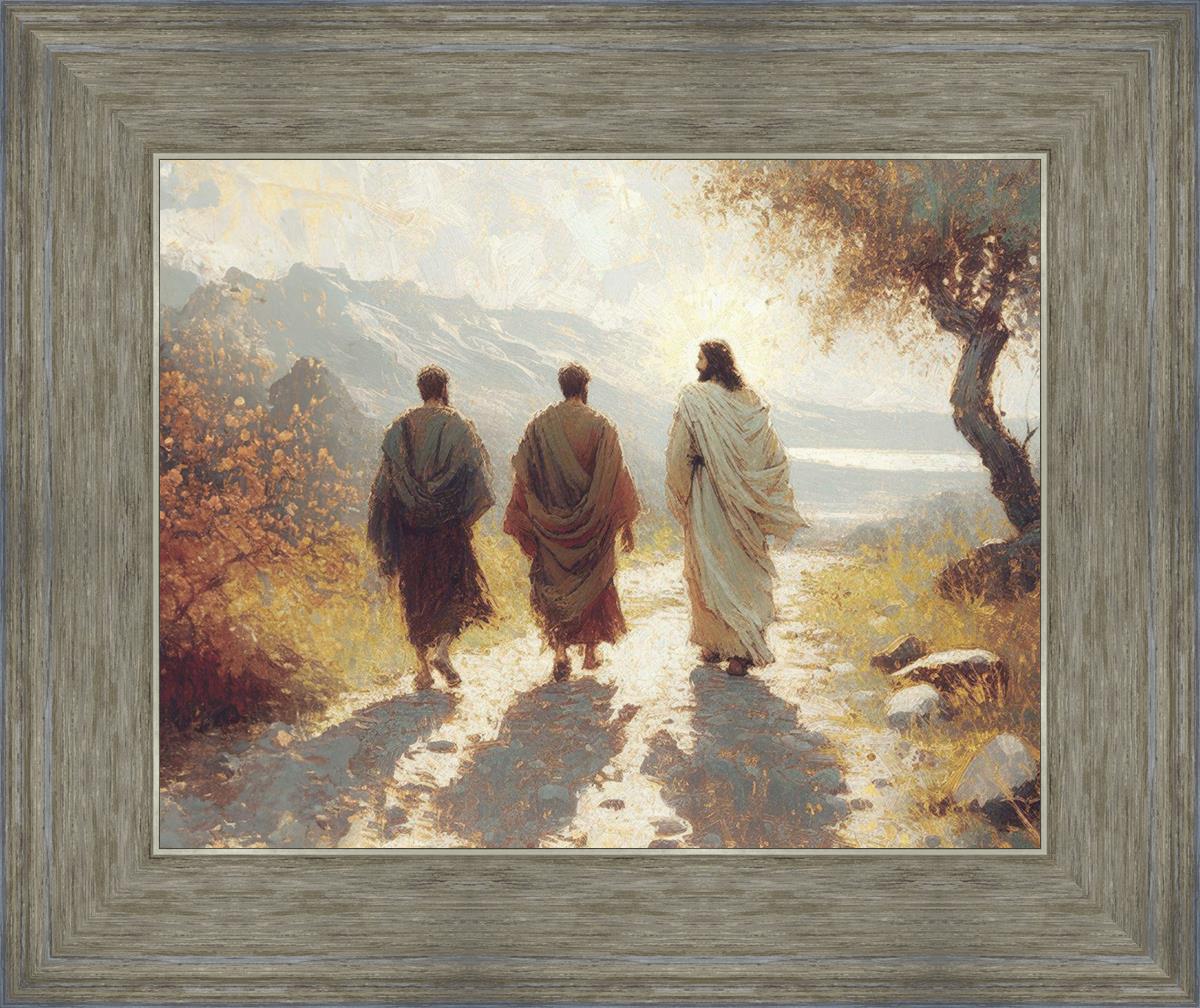 Jesus Went With Them - Inspirational Christian Wall Art for Home & Church Decor - Perfect for Living Room, Bedroom, and Sunday School