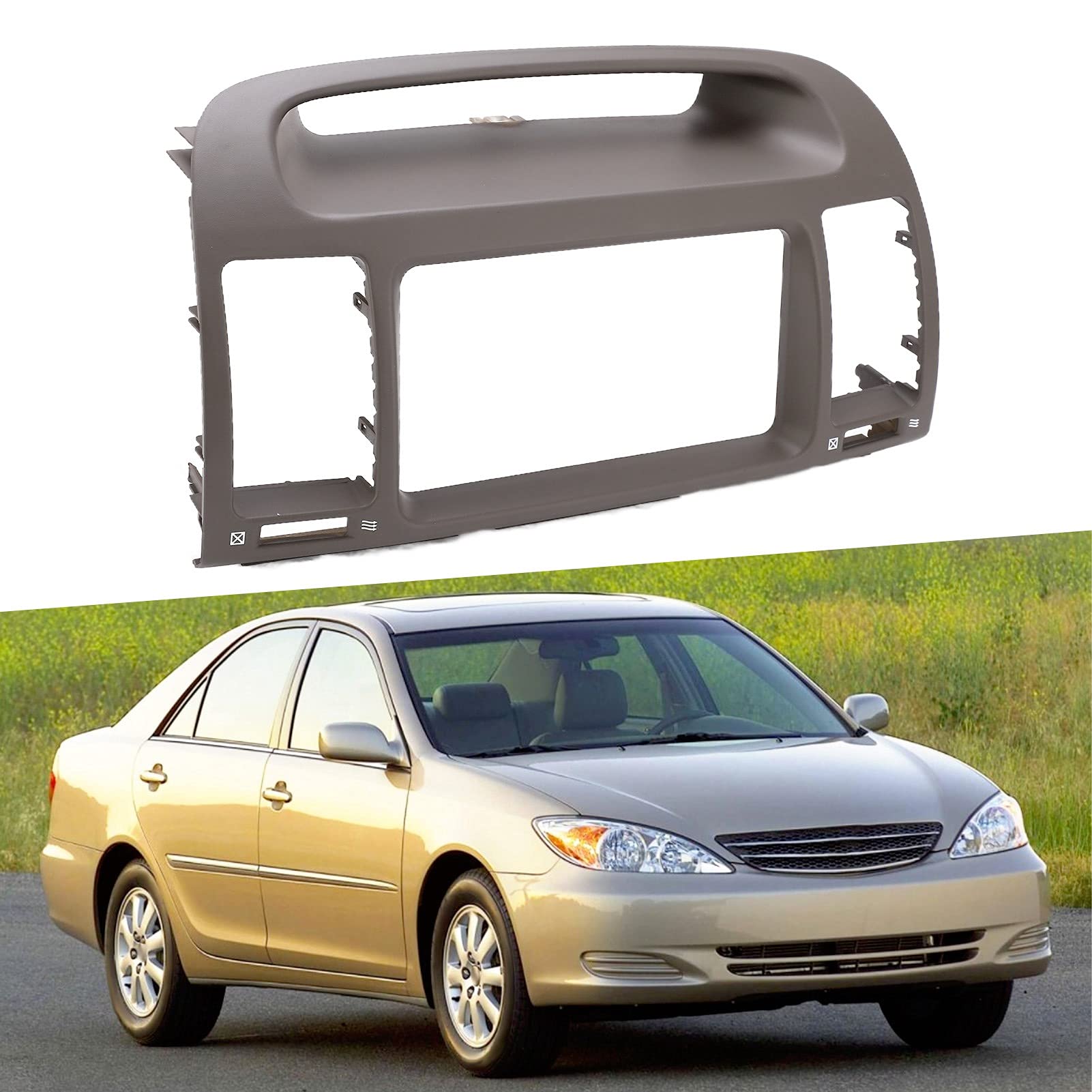 2 Din Car Stereo Radio Fascia Panel - ABS Replacement Dashboard Frame for Toyota Camry 2000-2003 Models | Perfect for Car Audio System Upgrades & Custom Installations