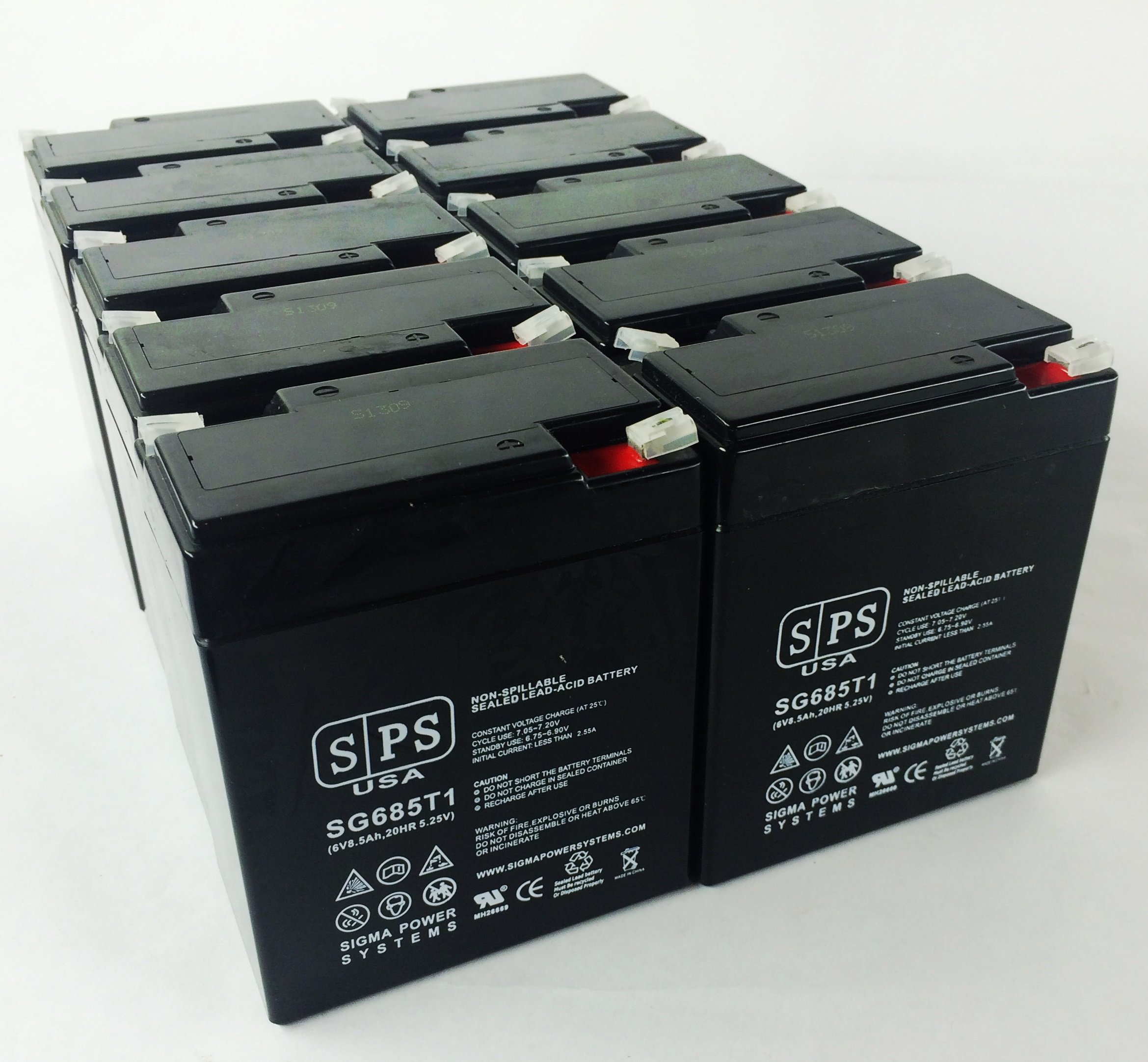 SPS Brand 6V 8.5Ah Sealed Lead Acid (SLA) Replacement Battery for Radiant BE0062 - 12 Pack - Compatible with Floor Scrubbers, Cleaning Machines & Industrial Equipment - Long Lasting Power Supply for Commercial Use