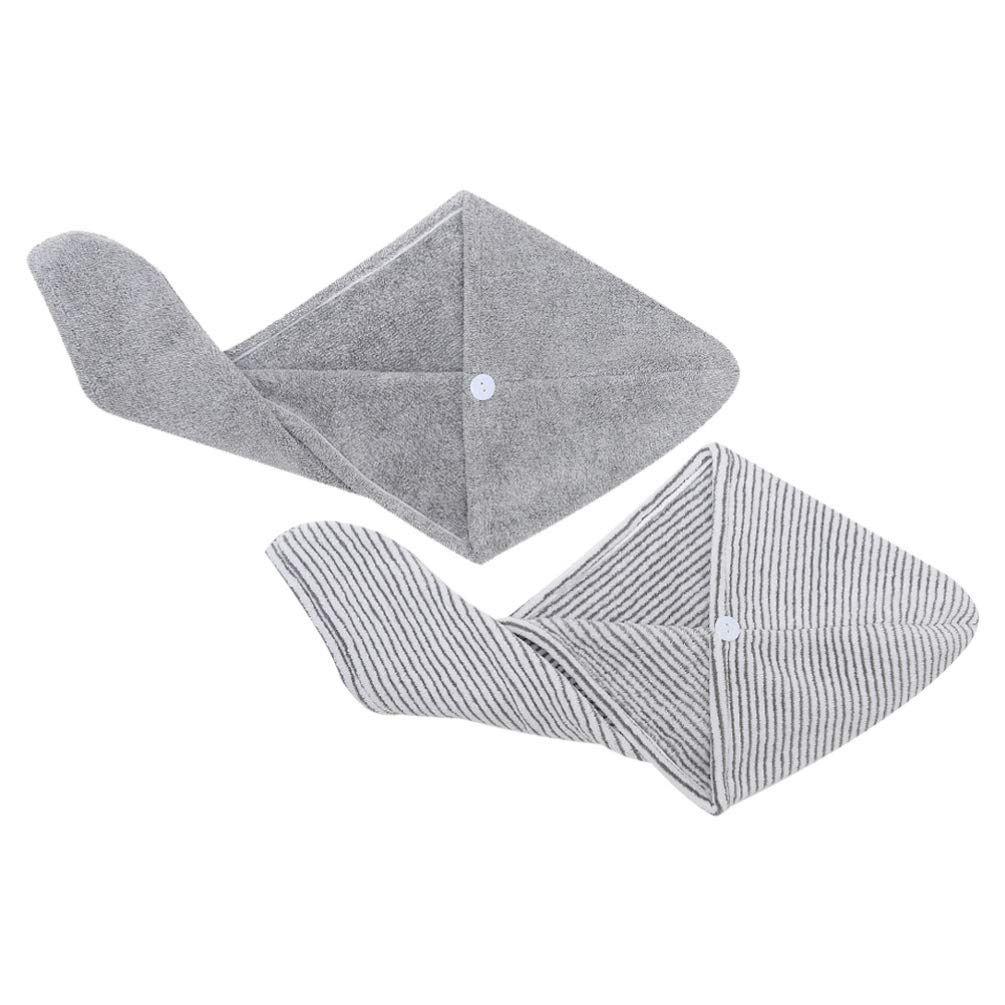 EXCLUZO 2-Pack Microfiber Hair Towel Wrap - Super Absorbent Hair Drying Towel & Bath Cap for Women, Men - Quick Dry Hair Turban for Shower, Swimming, Salon & Home Use