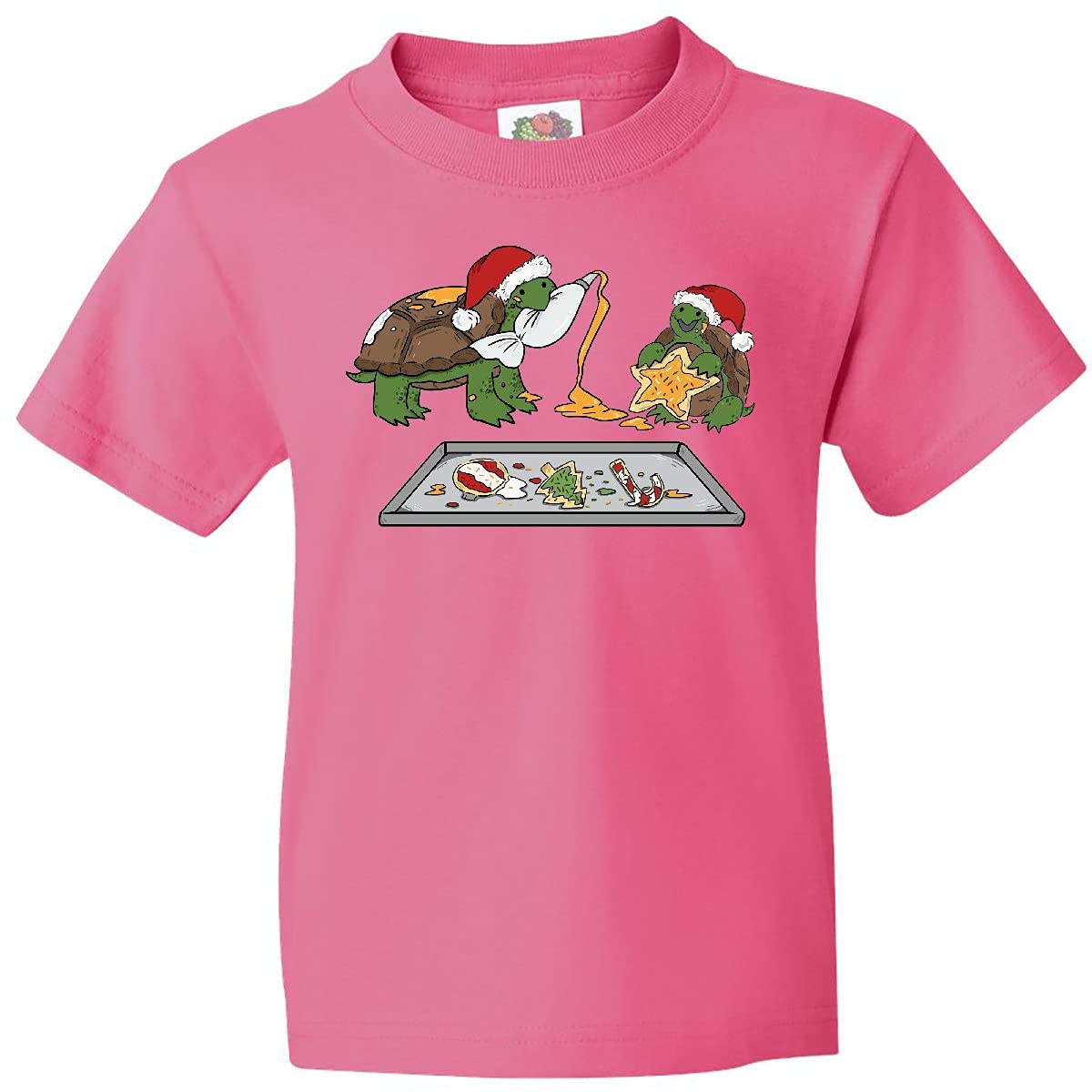 Inktastic Cute Turtles Baking Christmas Cookies Youth T-Shirt | Funny Holiday Graphic Tee for Kids | Christmas Baking Party Outfit
