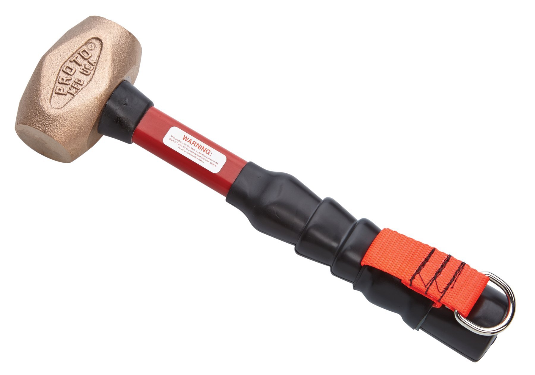 Stanley Proto Tether-Ready J1432G-TT 2.6-Pound Brass Hammer - Heavy Duty Construction Tool for Professional Mechanics & DIY Projects