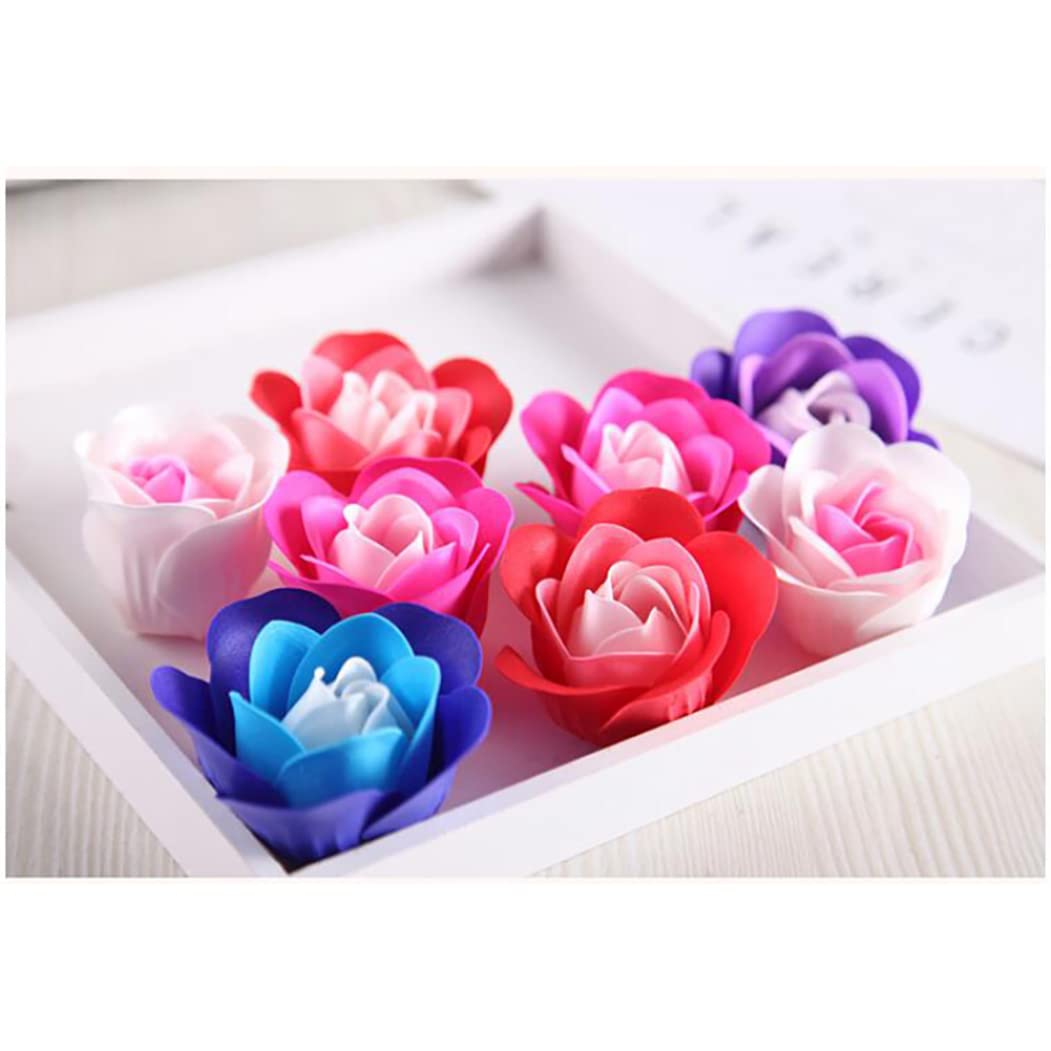 1PACK Floral Scented Bath Rose Petals - Natural Rose Shaped Soap Flowers, Relaxing Aromatherapy Gift Set for Mother's Day, Birthday, Anniversary (Purple) - Perfect for Spa Nights, Romantic Baths & Self-Care Moments