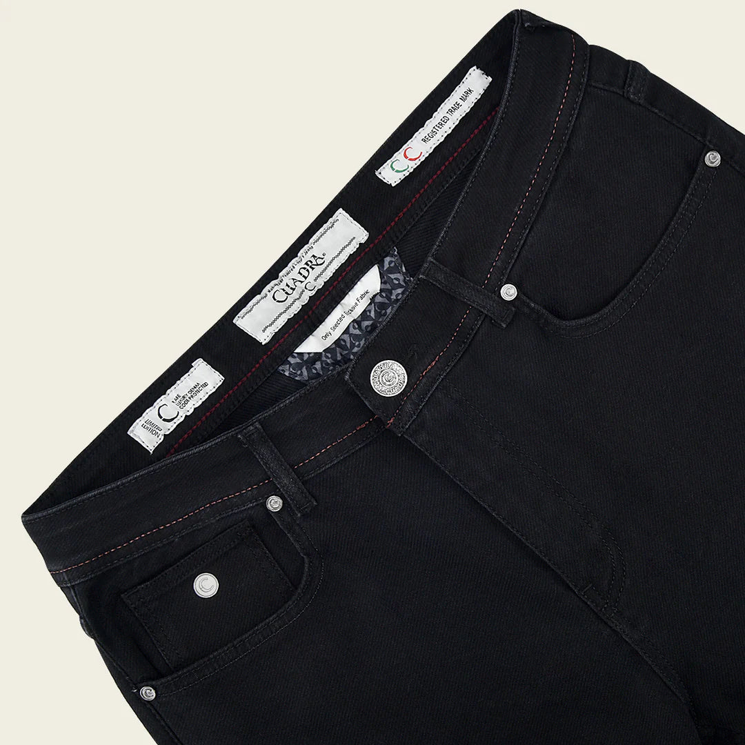 J230012 Cuadra Men's Black Stretch Denim Jeans - Ultimate Comfort Fit for Casual Wear & Everyday Style