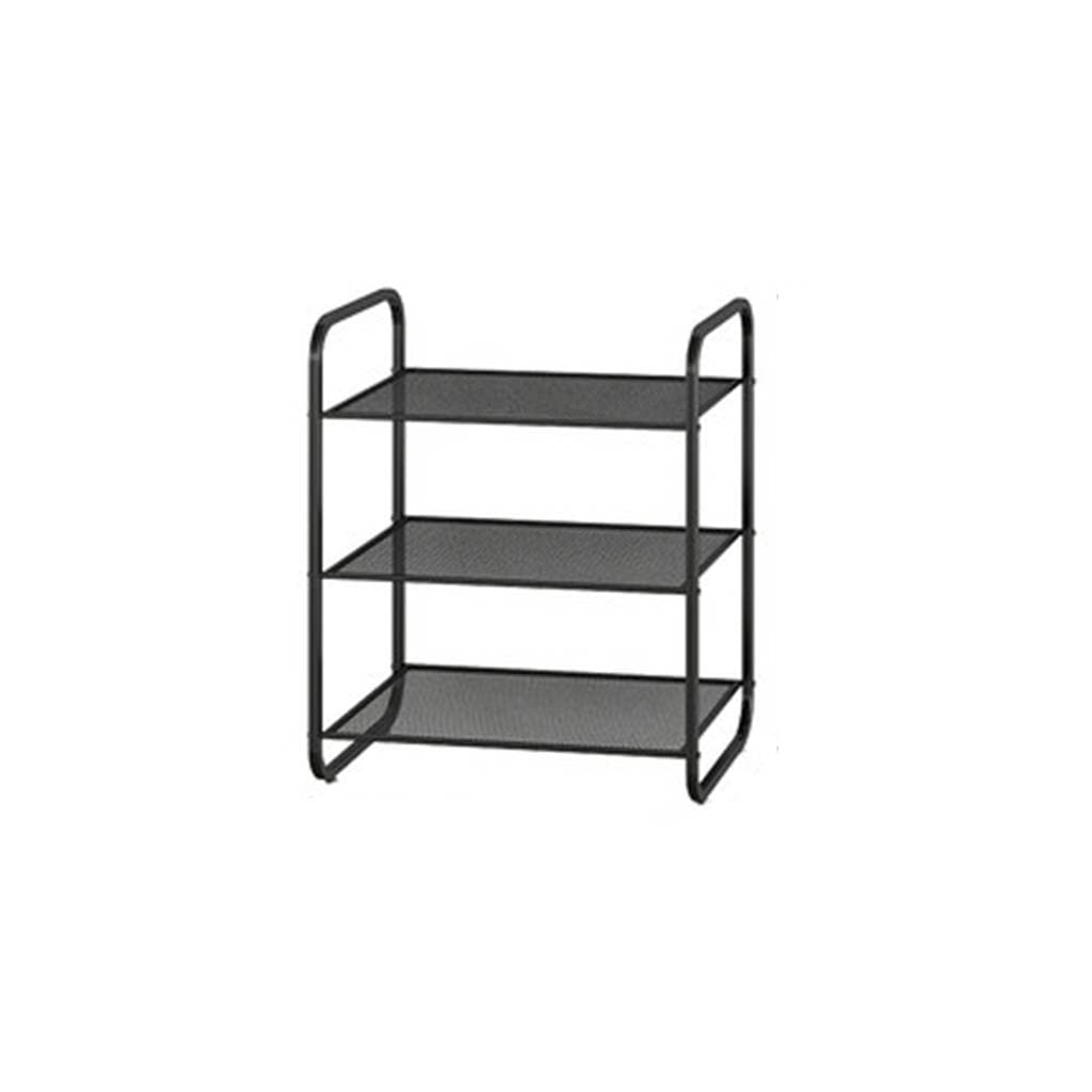 YQ&TL Multi-Layer Iron Shoe Rack - Space Saving Metal Shoe Organizer Shelf for Entryway, Hallway & Closet - Black | Perfect for Home, Apartment & Office Storage Organization