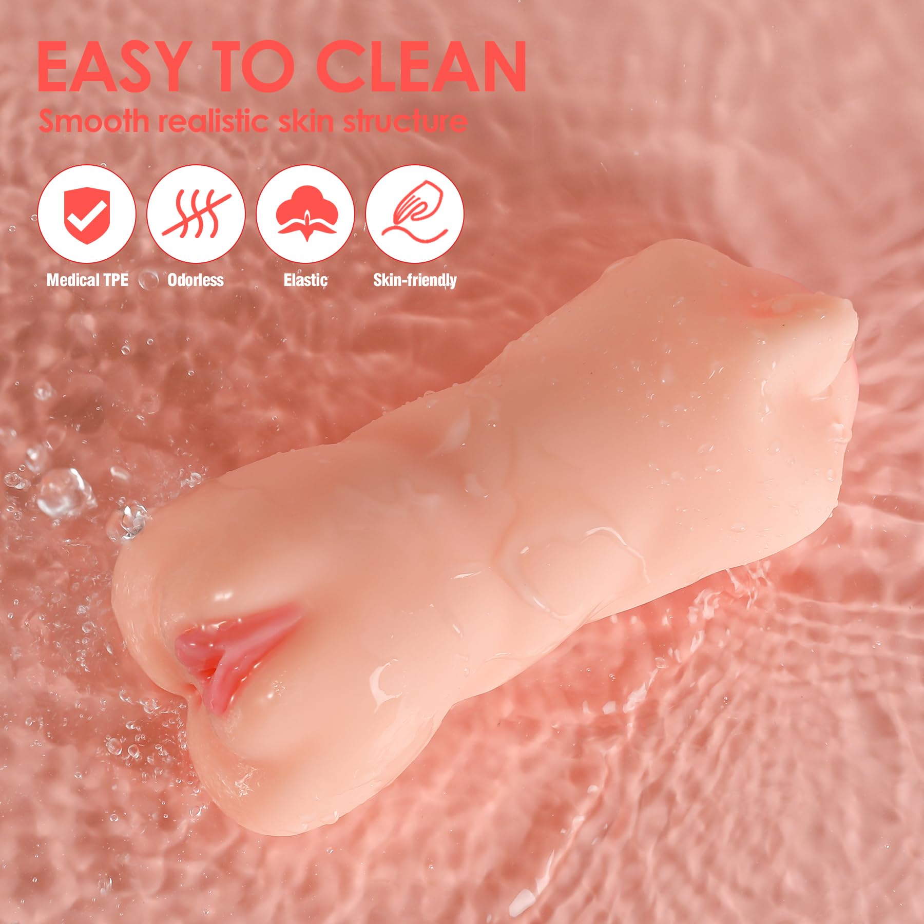 ZEMALIA 3-in-1 Male Masturbator - Realistic Textured Sex Toy with Mouth, Vagina & Tight Anus | Mens Stroker for Solo Pleasure | Perfect for Discreet Home Use & Travel