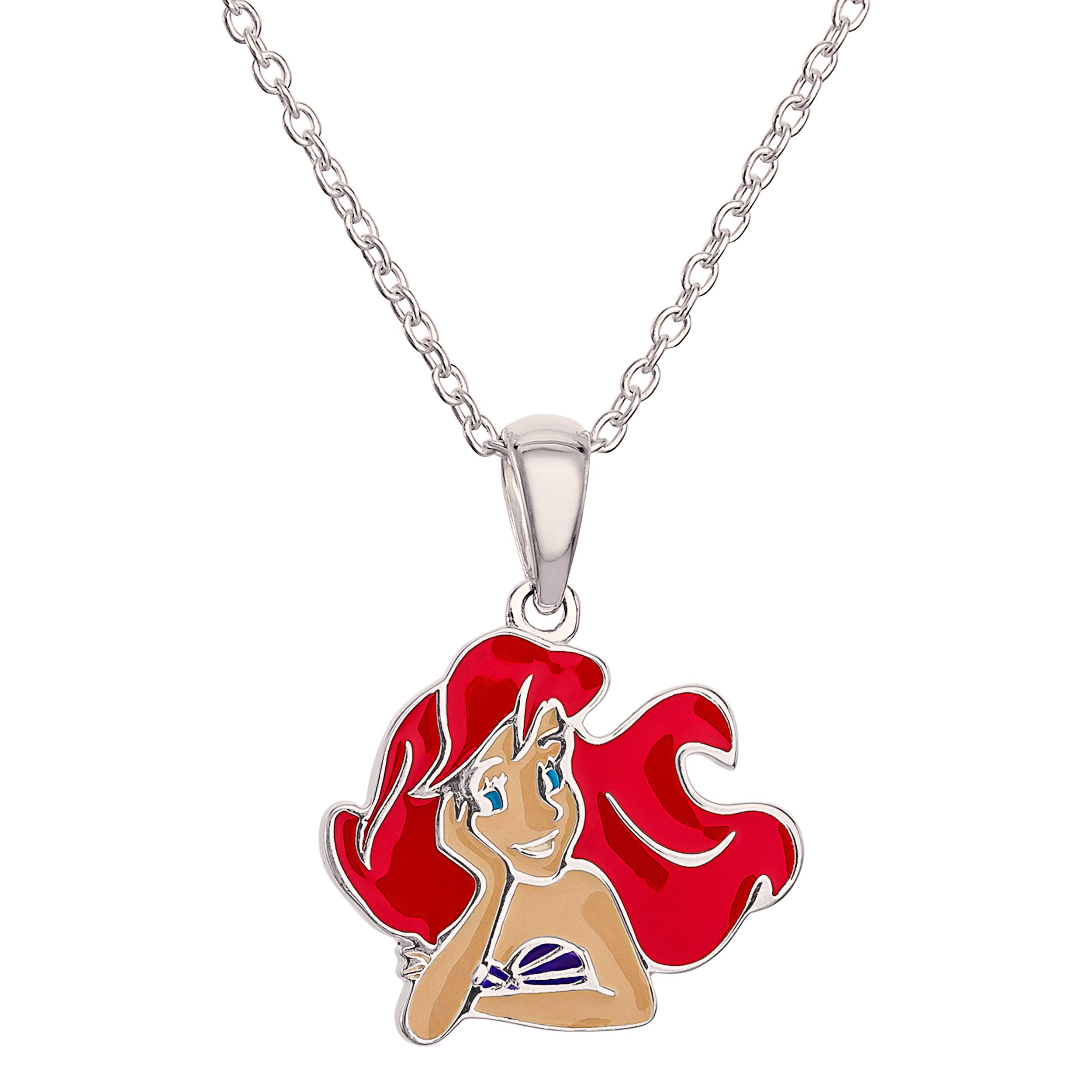 Disney Princess The Little Mermaid Sterling Silver Ariel Pendant Necklace - 16