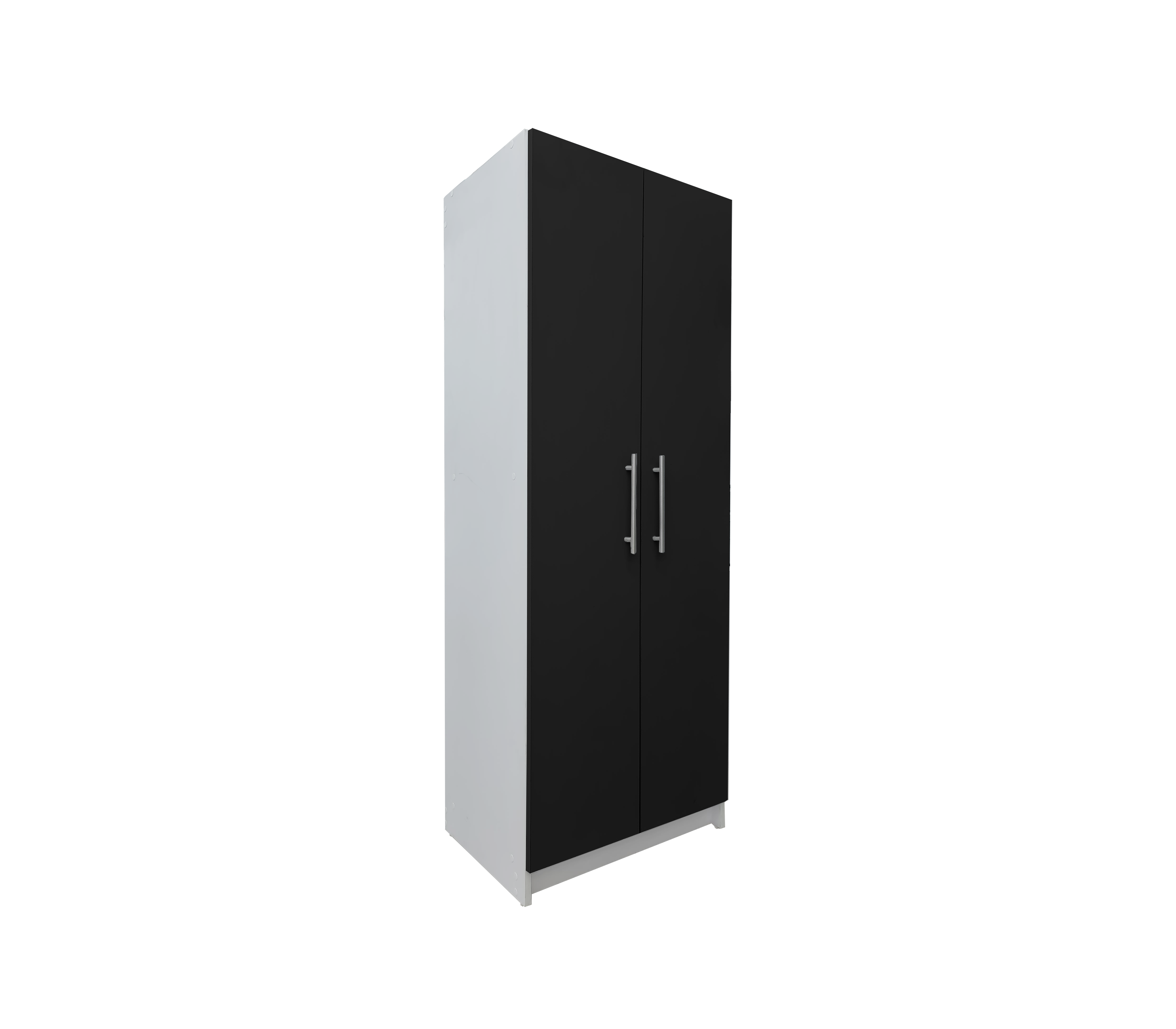 Powerfik 2-Door Pantry Cabinet - Spacious Storage for Kitchen, Dining Room, or Garage Organization (White/Black) - Perfect for Storing Food, Dishes & Household Supplies