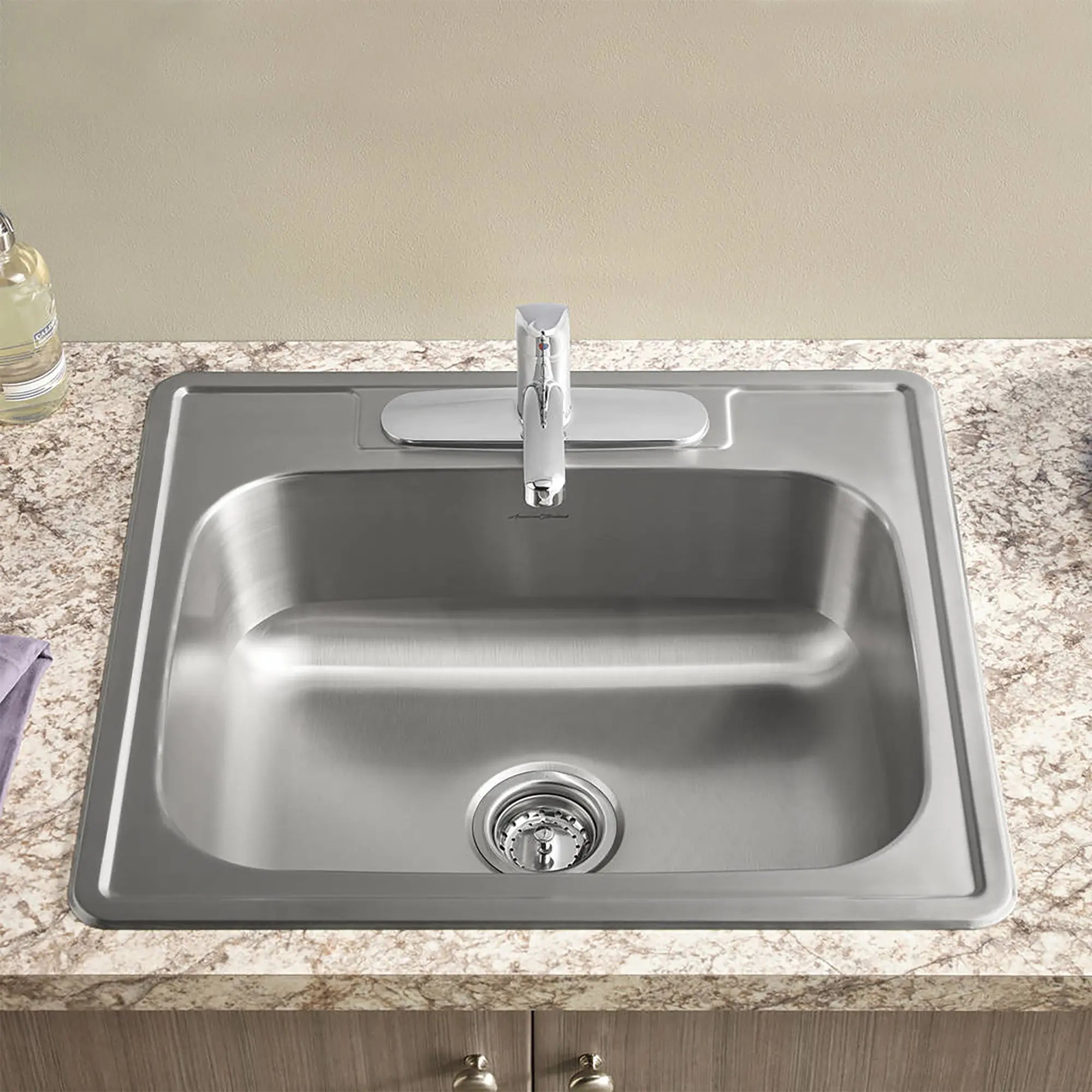 Stainless Steel 25x22 Inch 3 Hole Top Mount Single Bowl ADA Compliant Kitchen Sink - Perfect for Residential & Commercial Kitchens, Restaurants, and ADA Accessible Spaces