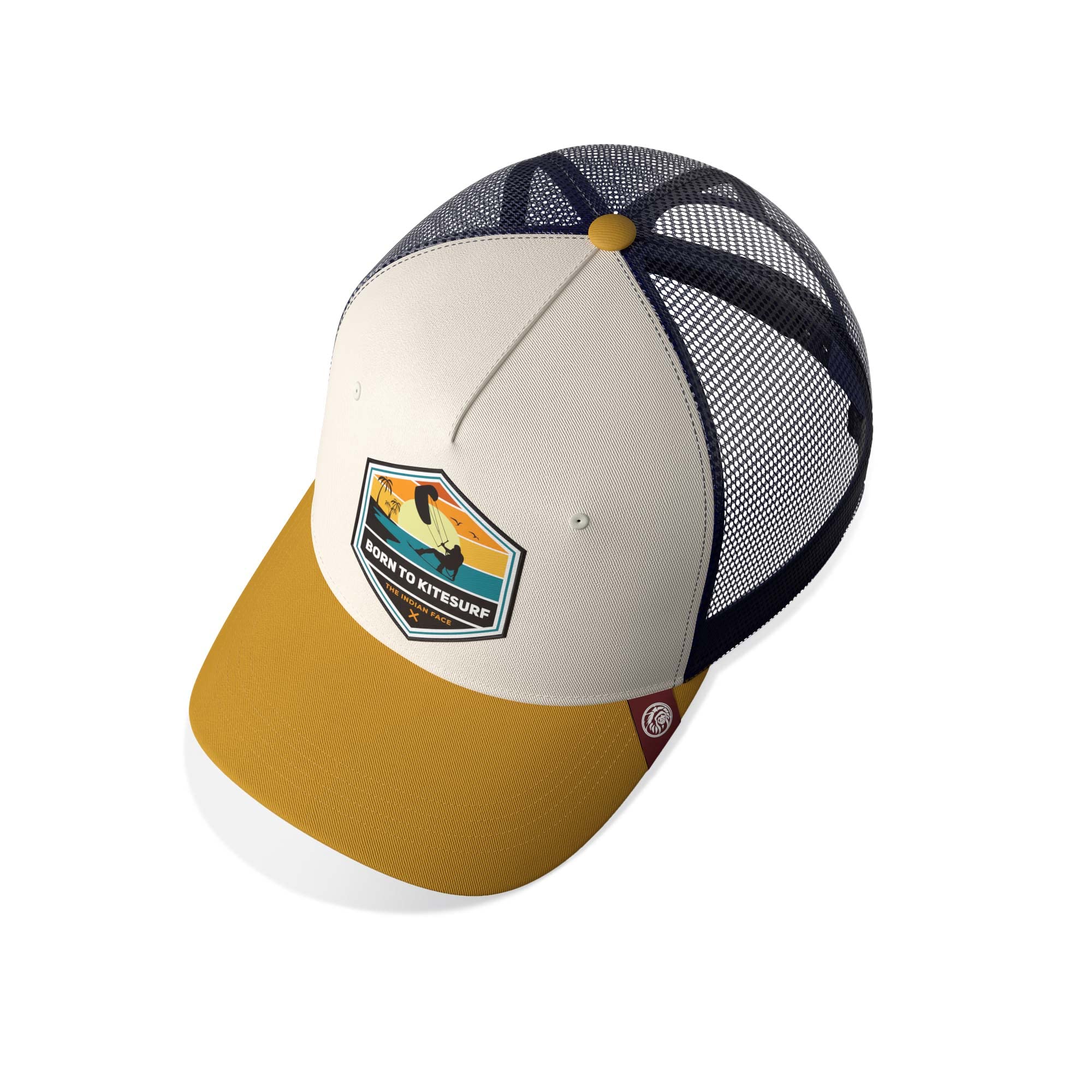 Indian Face Born to Kitesurf Baseball Cap - Brown Unisex Adjustable Hat for Men & Women | Perfect for Kitesurfing, Beach Outings & Outdoor Sports