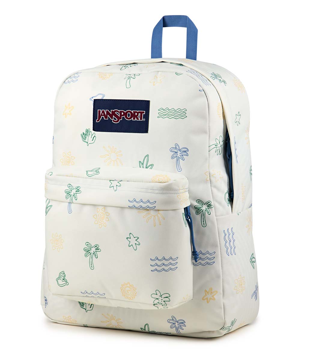 JanSport SuperBreak Plus Backpack - Lightweight Laptop Backpack for School & Travel, Durable Sunny Sketches Design - Perfect for Students, Commuters & Outdoor Adventures