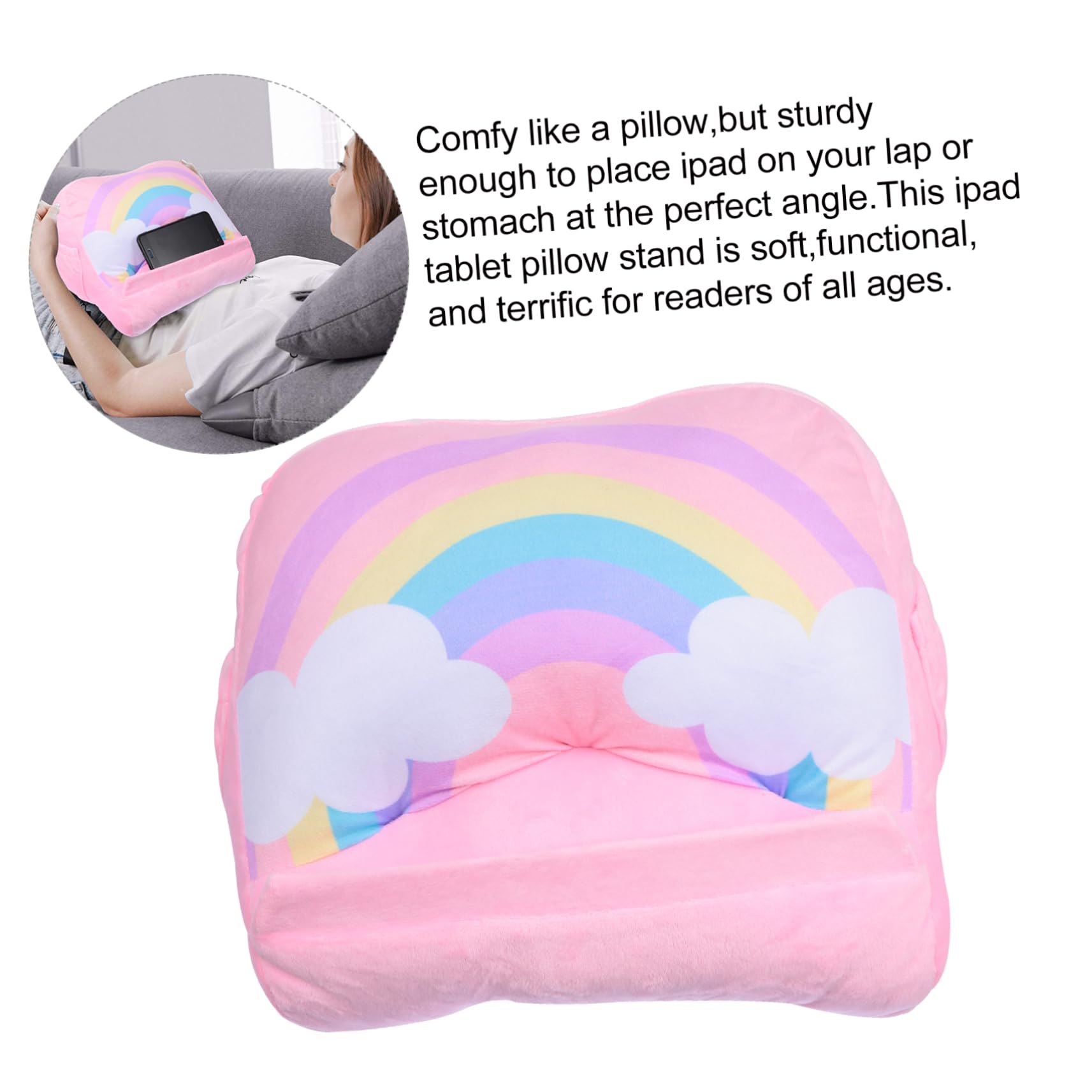Mikikit Bed Wedge Pillow with Tablet & Phone Holder - Adjustable Stand for Reading, Watching, or Working in Bed, Office, or Sofa - Perfect for Hands-Free Entertainment & Work Comfort