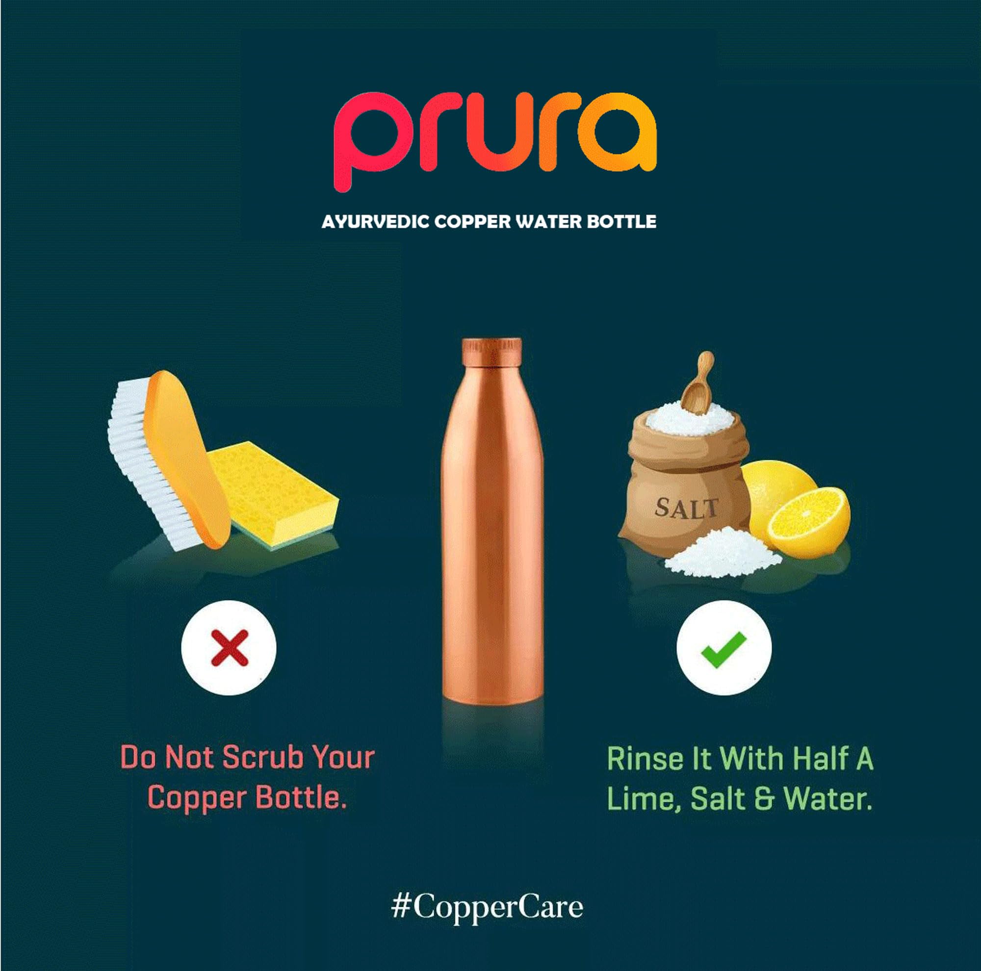 Handcrafted Pure Copper Water Bottle - 32 oz Ayurvedic Copper Vessel for Health Benefits | Reusable Eco-Friendly Water Container for Yoga, Meditation & Daily Hydration