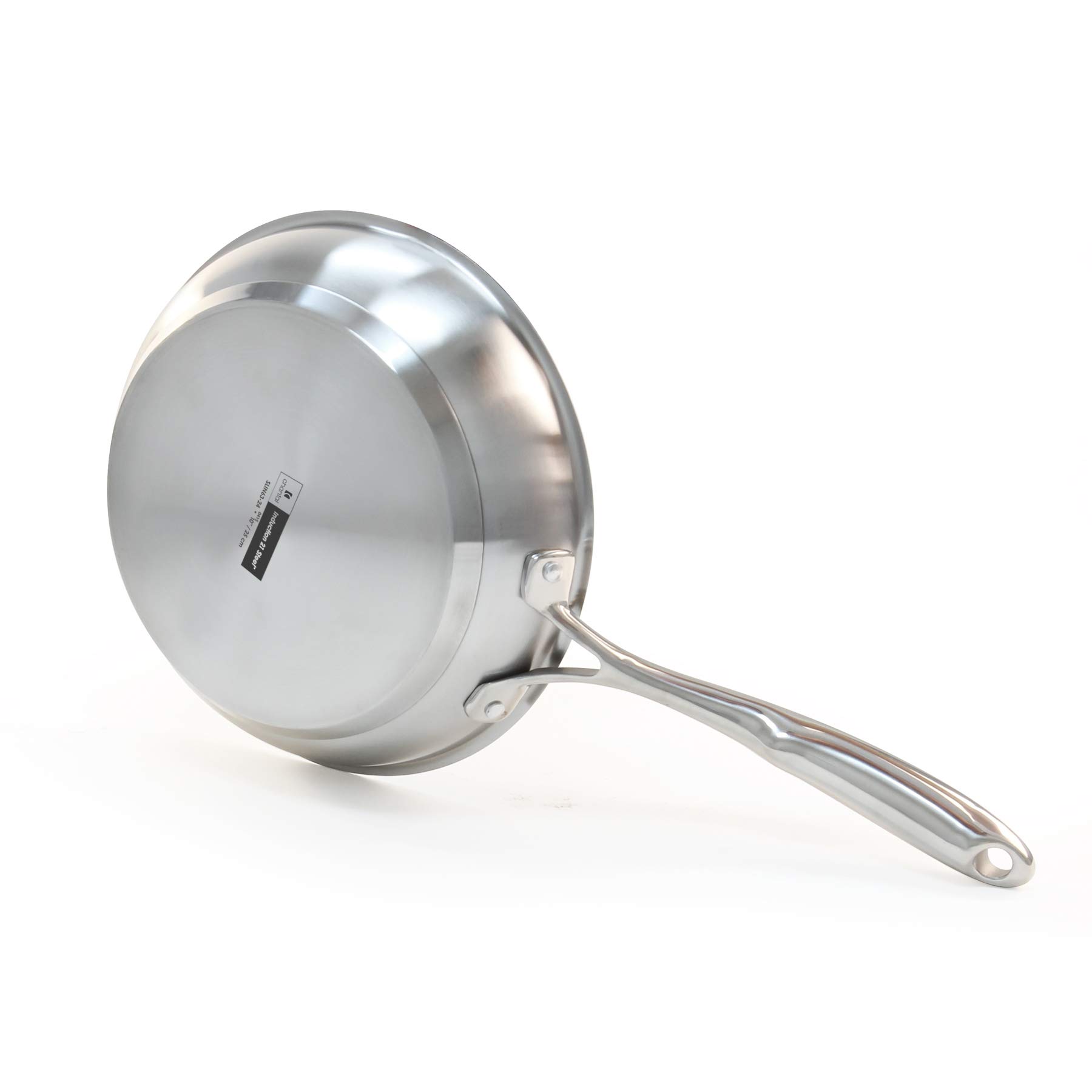 Chantal 12.5 Inch Induction Compatible 21 Fry Pan - Uncoated Stainless Steel Skillet for Professional Cooking, Perfect for Searing, Frying & Sauteing in Home Kitchens & Restaurants