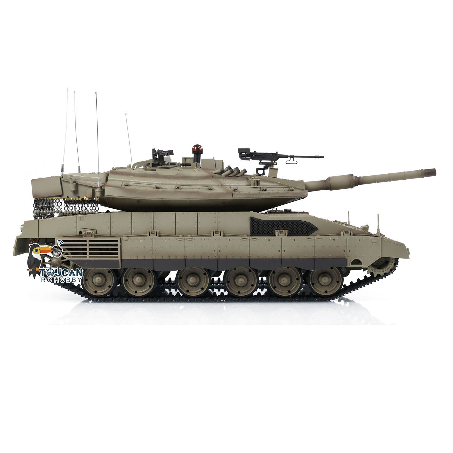 1:16 Scale 2.4GHz Remote Control IDF Merkava MK IV RC Tank with Metal Gearbox & Steel Gears - Military Tank Model for Collectors & Display | Battle Simulation & War Game Scenes