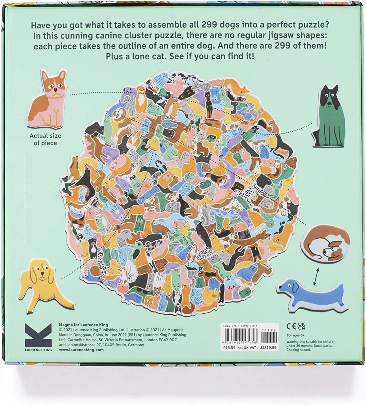 300 Piece Jigsaw Puzzle - Fun Animal Theme with 299 Dogs & 1 Cat - Perfect for Family Game Night & Puzzle Enthusiasts