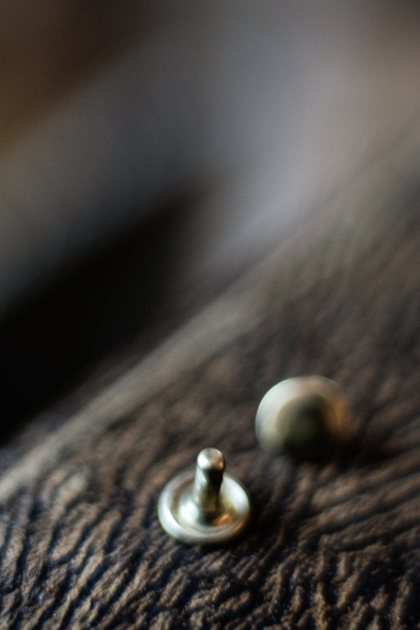 Merchant & Mills 20 Double Cap Gold Rivets for Leather Crafting, DIY Projects, and Bag Repair - High-Quality Metal Fasteners for Handmade Accessories